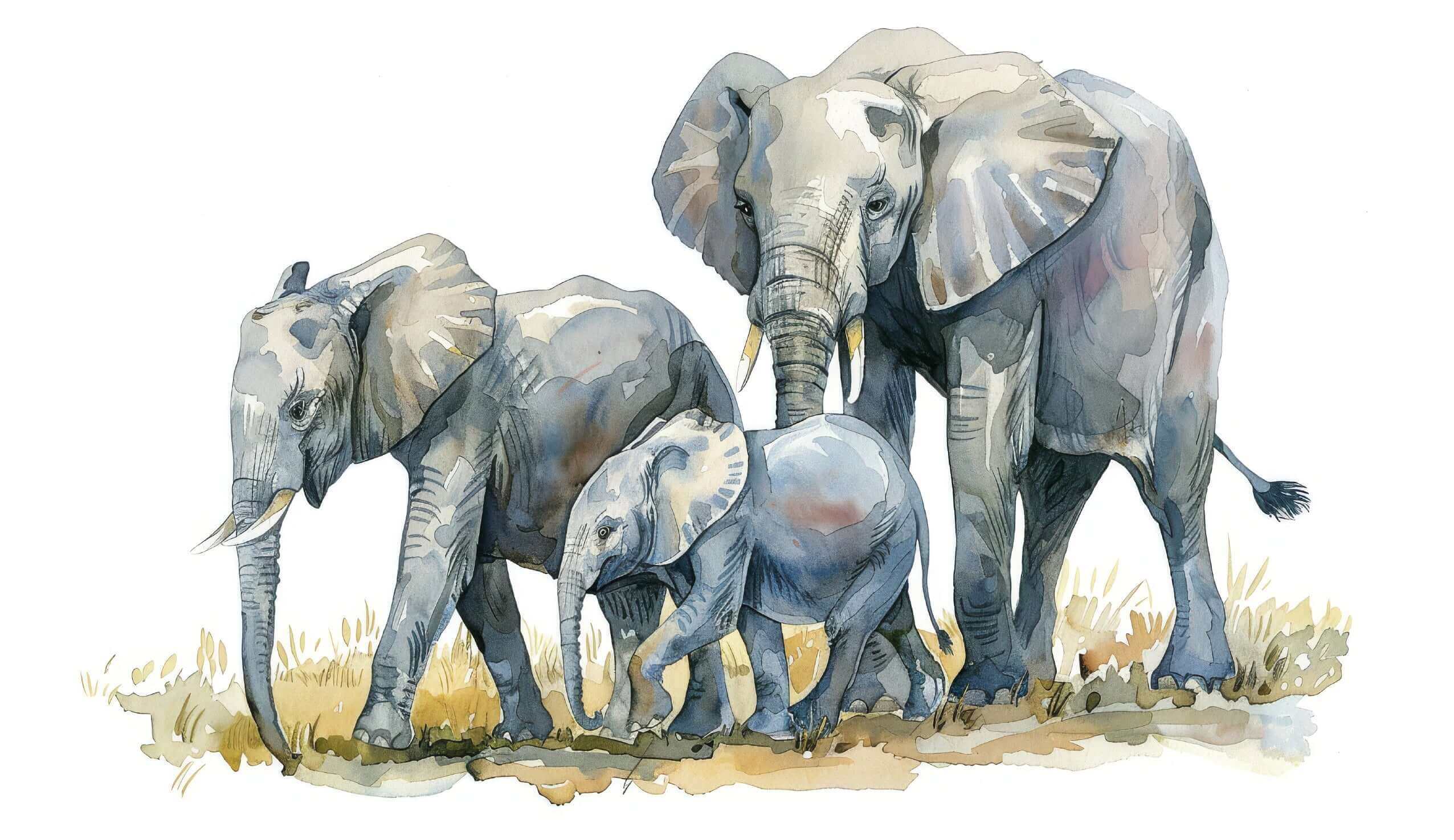 Elefantenfamilie - Tierische Kunstsammlung