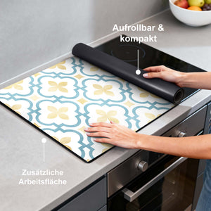 Azure Blossom Tile - Herdabdeckplatte