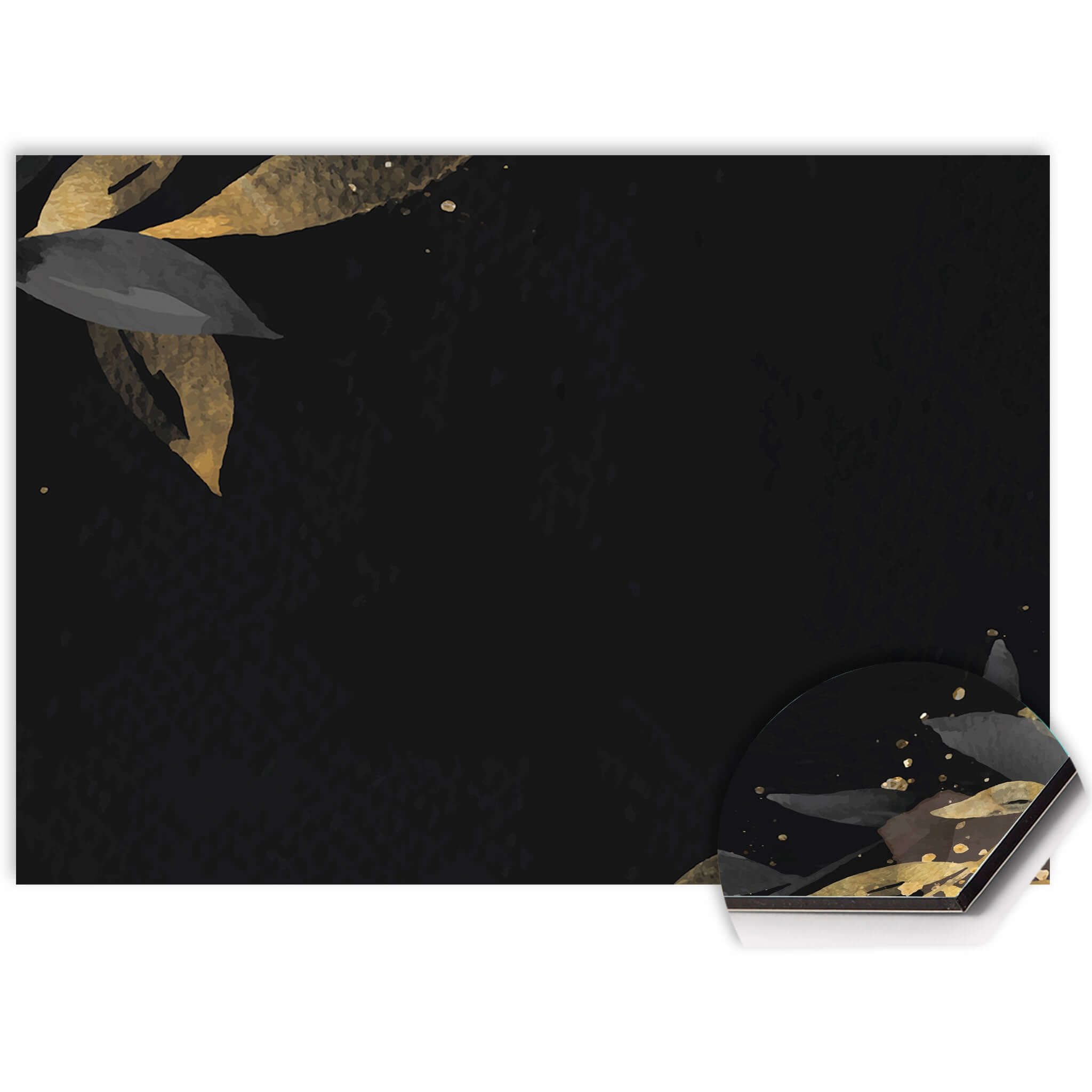 Black Olive Spritzschutz mit goldenen Oliven-Akzenten, stilvoller Küchenspritzschutz und Spritzwand, hitzebeständiges und kratzfestes Design