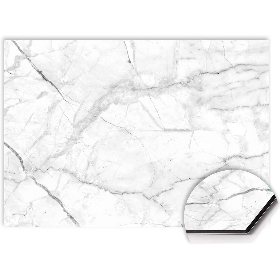 Weißer Marmorsplashback Küche Carrara Light mit dezenten grauen Adern