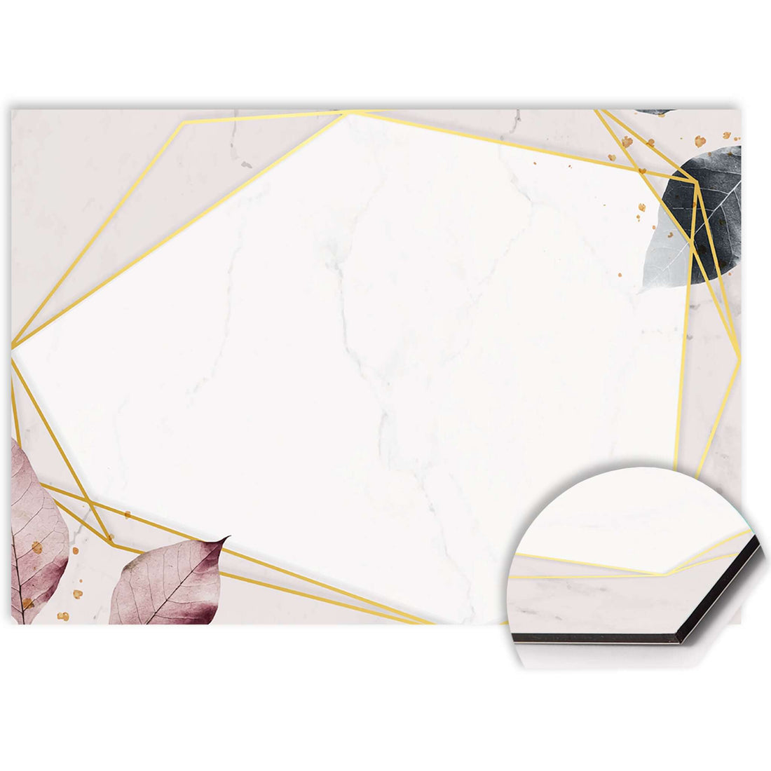 Nahaufnahme des Splash Screens Geometric Elegance mit geometrischem Design in Marmor und Gold