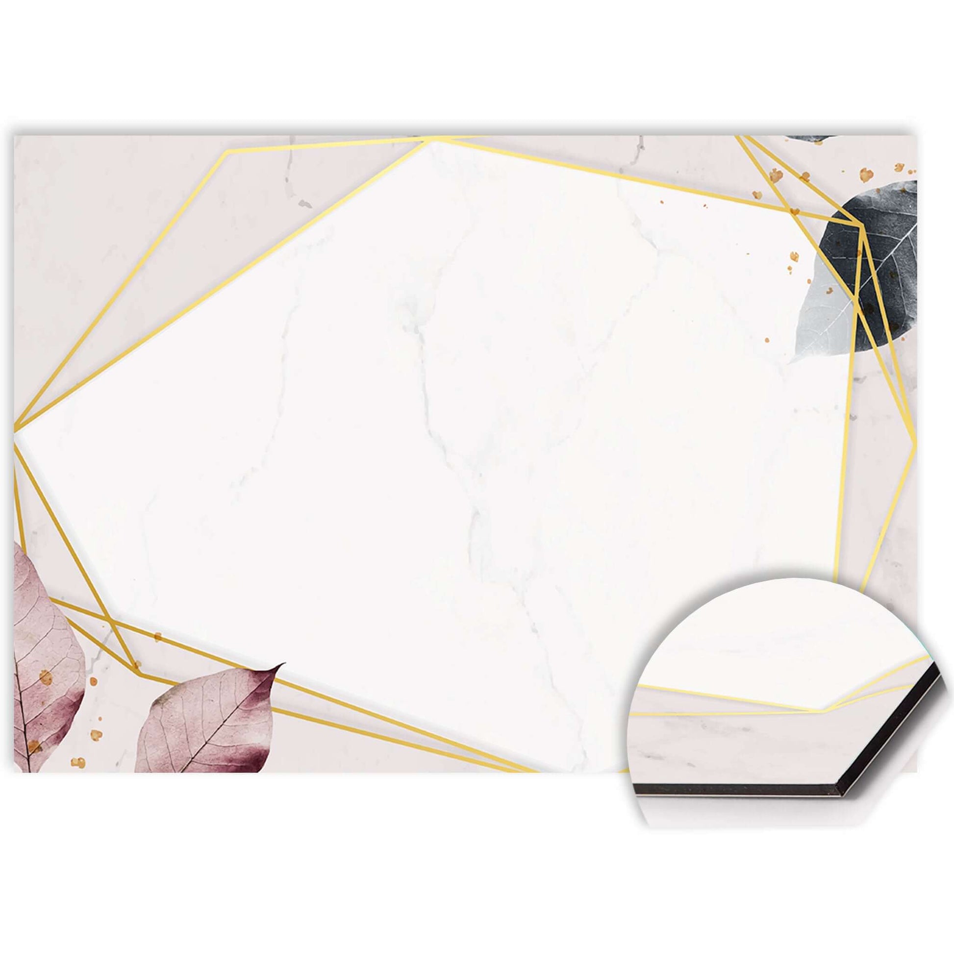 Nahaufnahme des Splash Screens Geometric Elegance mit geometrischem Design in Marmor und Gold