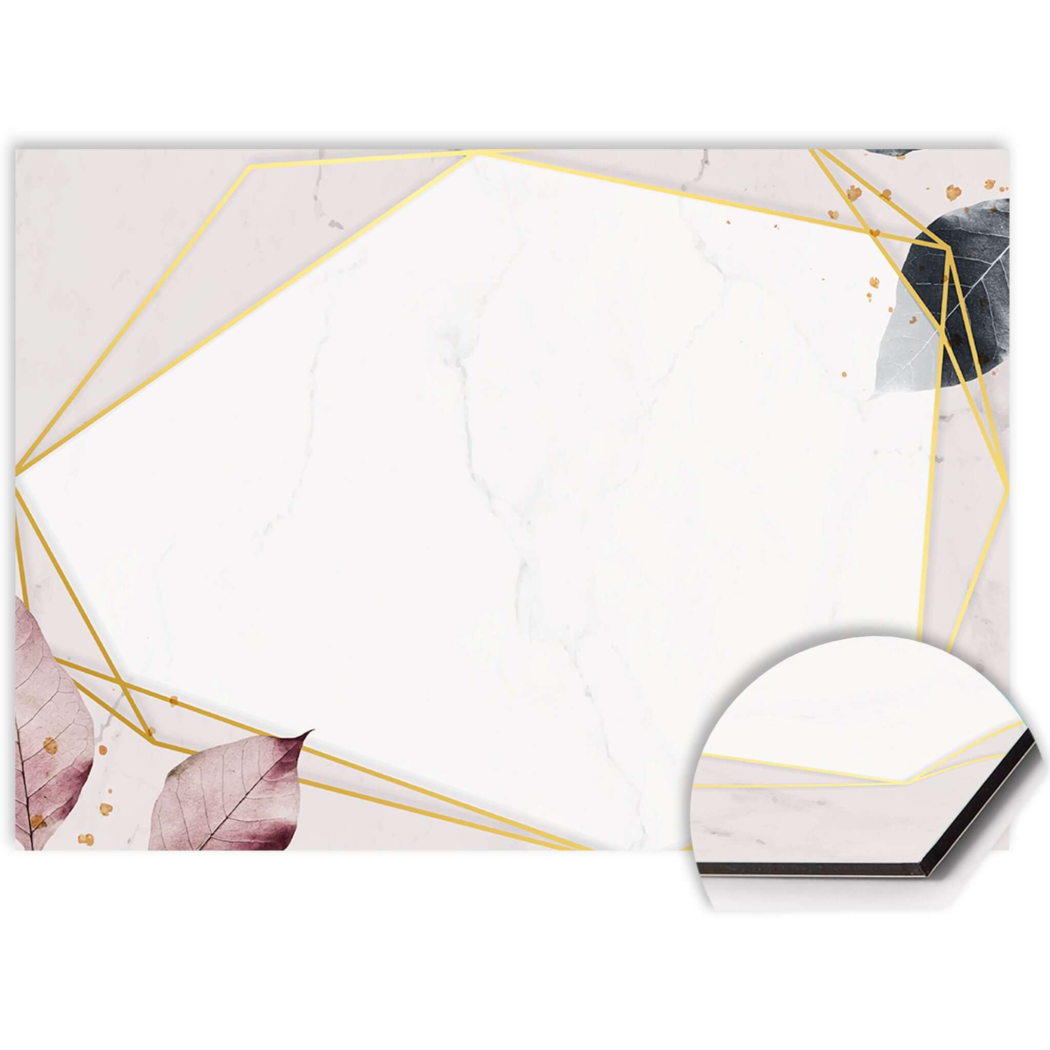 Nahaufnahme des Splash Screens Geometric Elegance mit geometrischem Design in Marmor und Gold