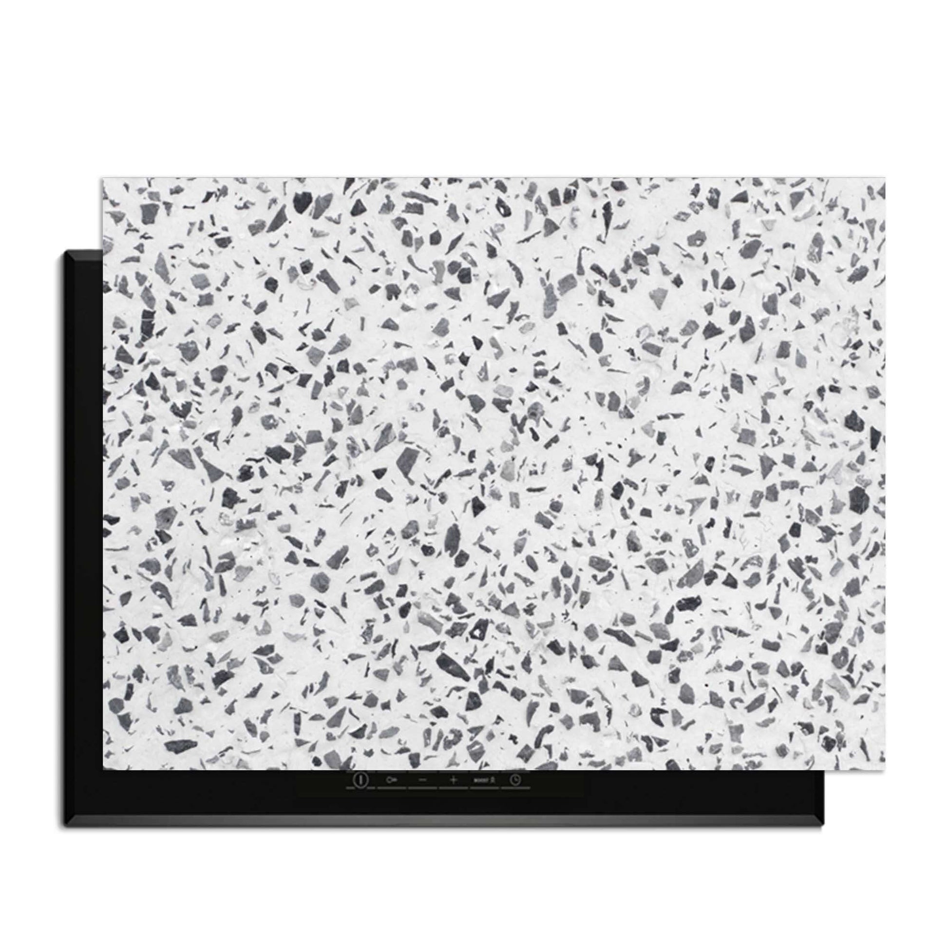 Carrara Mist - Herdabdeckplatte für Induktionskochfelder, elegantes italienisches Marmor-Design.