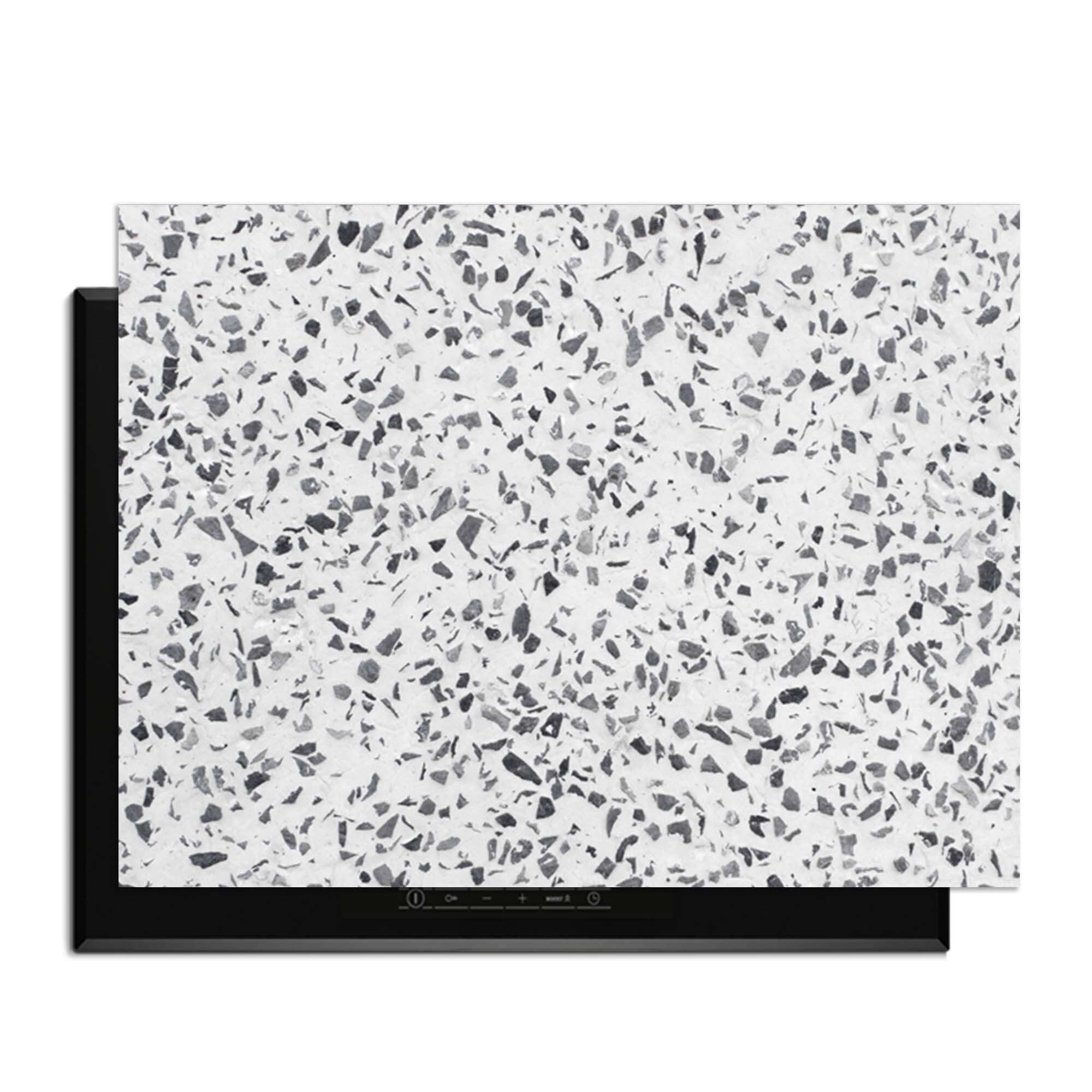 Carrara Mist - Herdabdeckplatte für Induktionskochfelder, elegantes italienisches Marmor-Design.