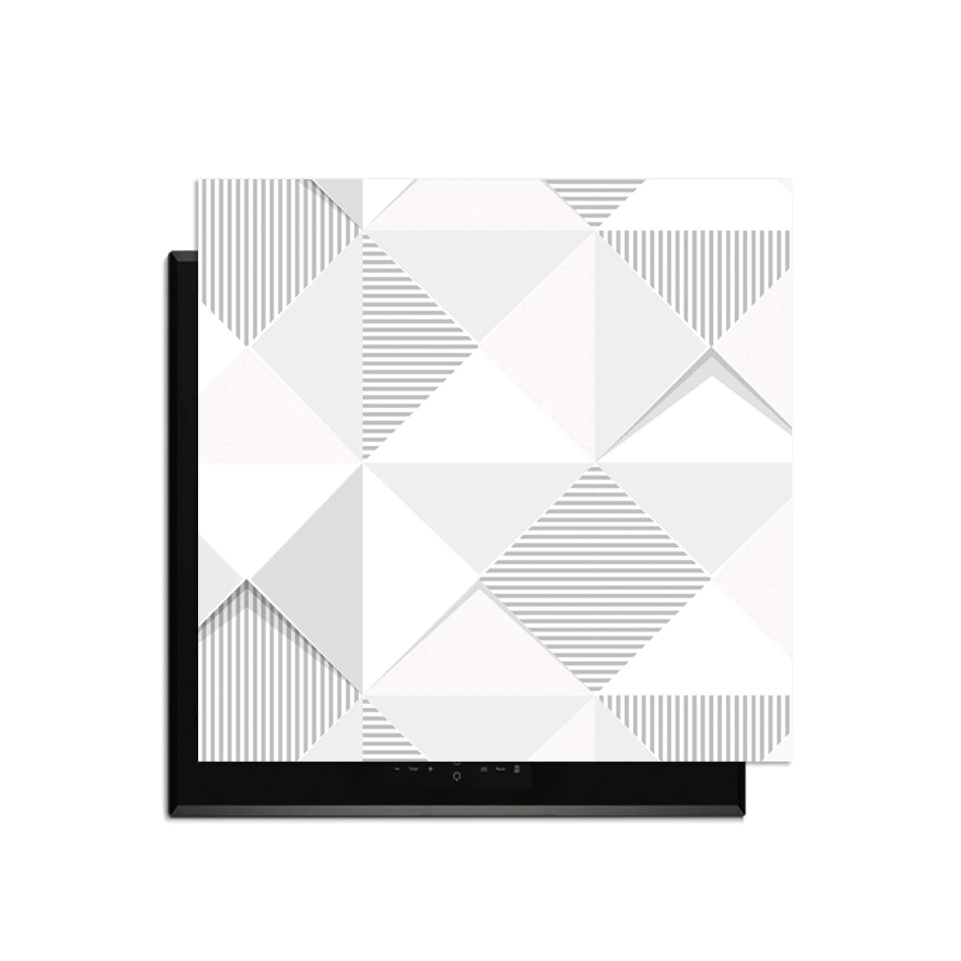 Arctic Prism - Herdabdeckplatte mit geometrischem Design in Grautönen zum Schutz Ihres Kochfelds.