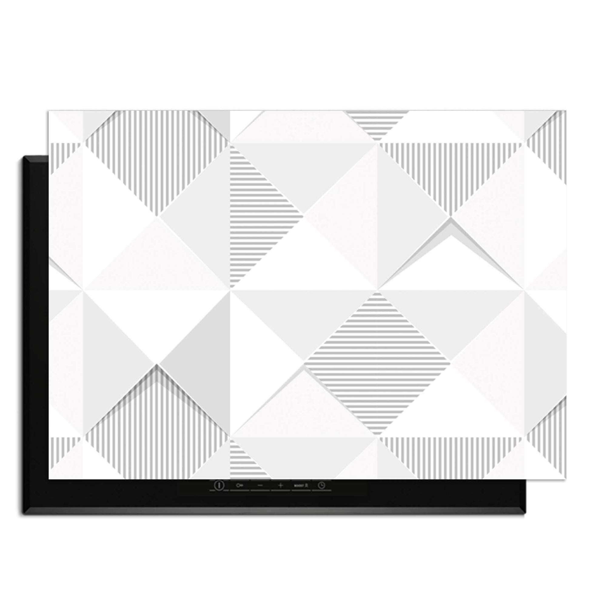 Arctic Prism - Herdabdeckplatte mit elegantem geometrischem Design in Grautönen zum Schutz der Küche.
