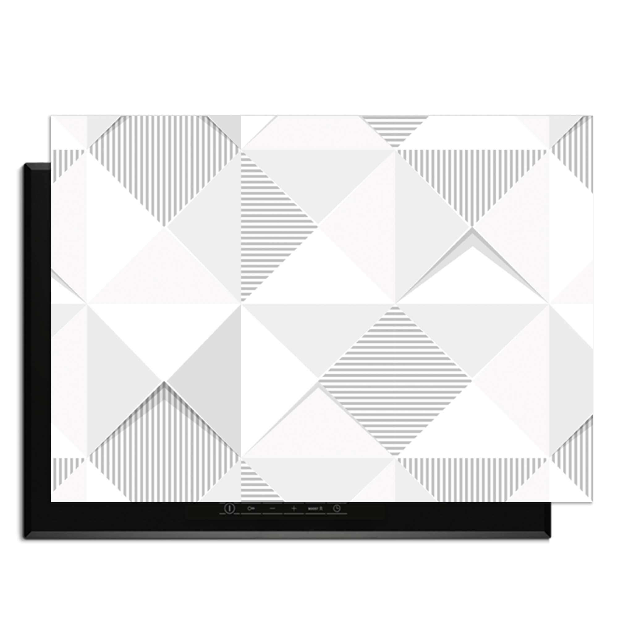 Arctic Prism - Herdabdeckplatte mit elegantem geometrischem Design in Grautönen zum Schutz der Küche.
