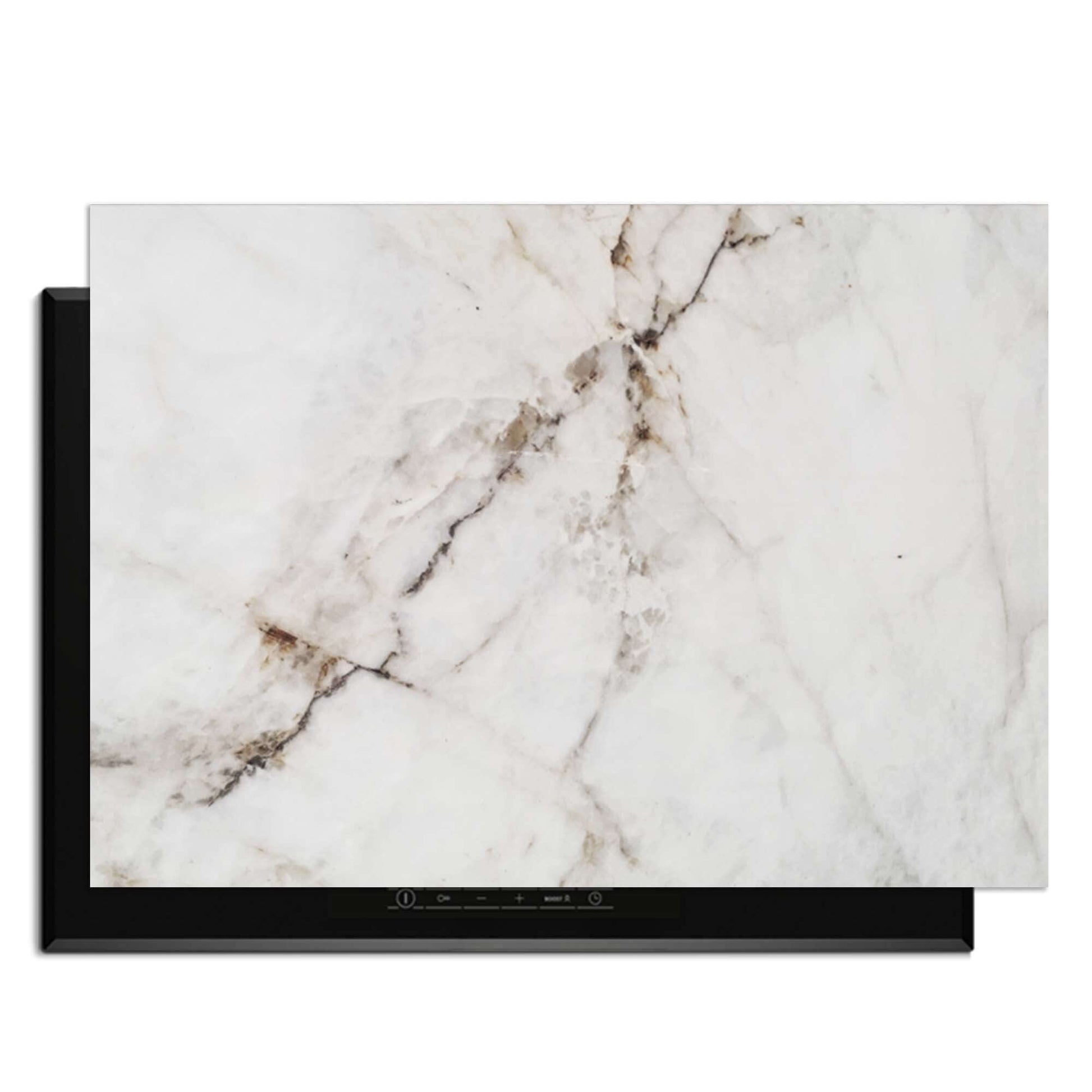 Pure Marble - Herdabdeckplatte auf einem Induktionskochfeld, zeitlose Eleganz und luxuriöser Schutz.