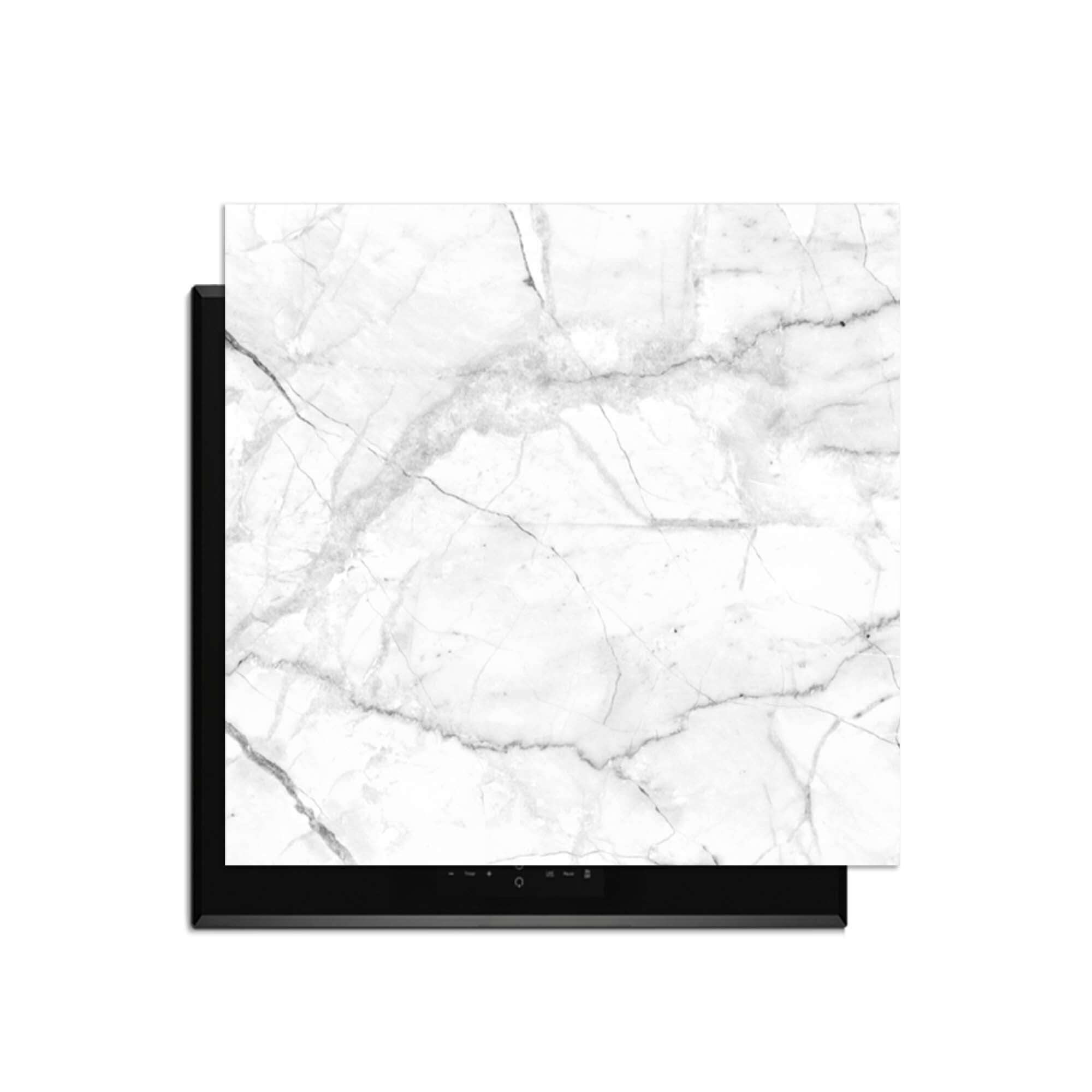 Carrara Light - Herdabdeckplatte für Induktionskochfelder, stilvoll und funktionell, aus hochwertigem Vinyl.