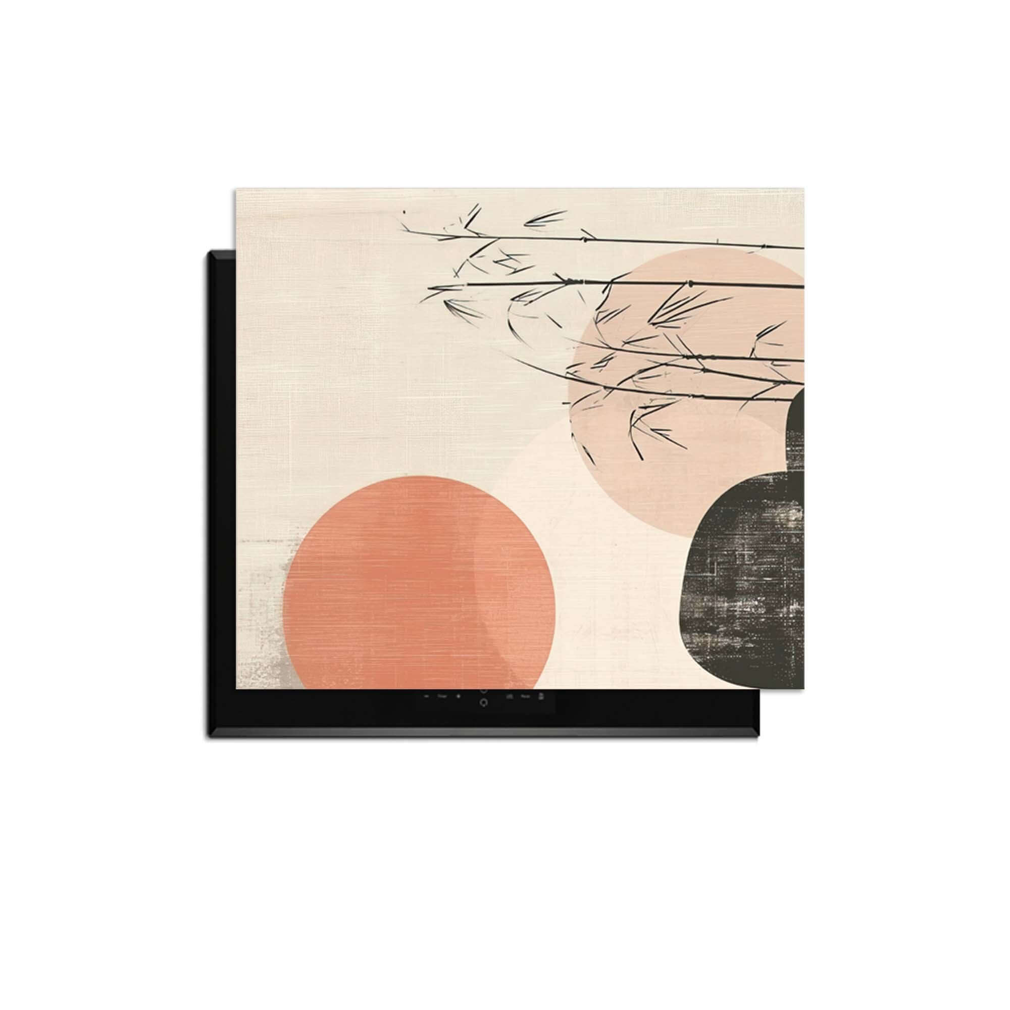 Zen Balance - Japandi Herdabdeckplatte mit minimalistischem Design und eleganten Farben auf Induktionskochfeldern