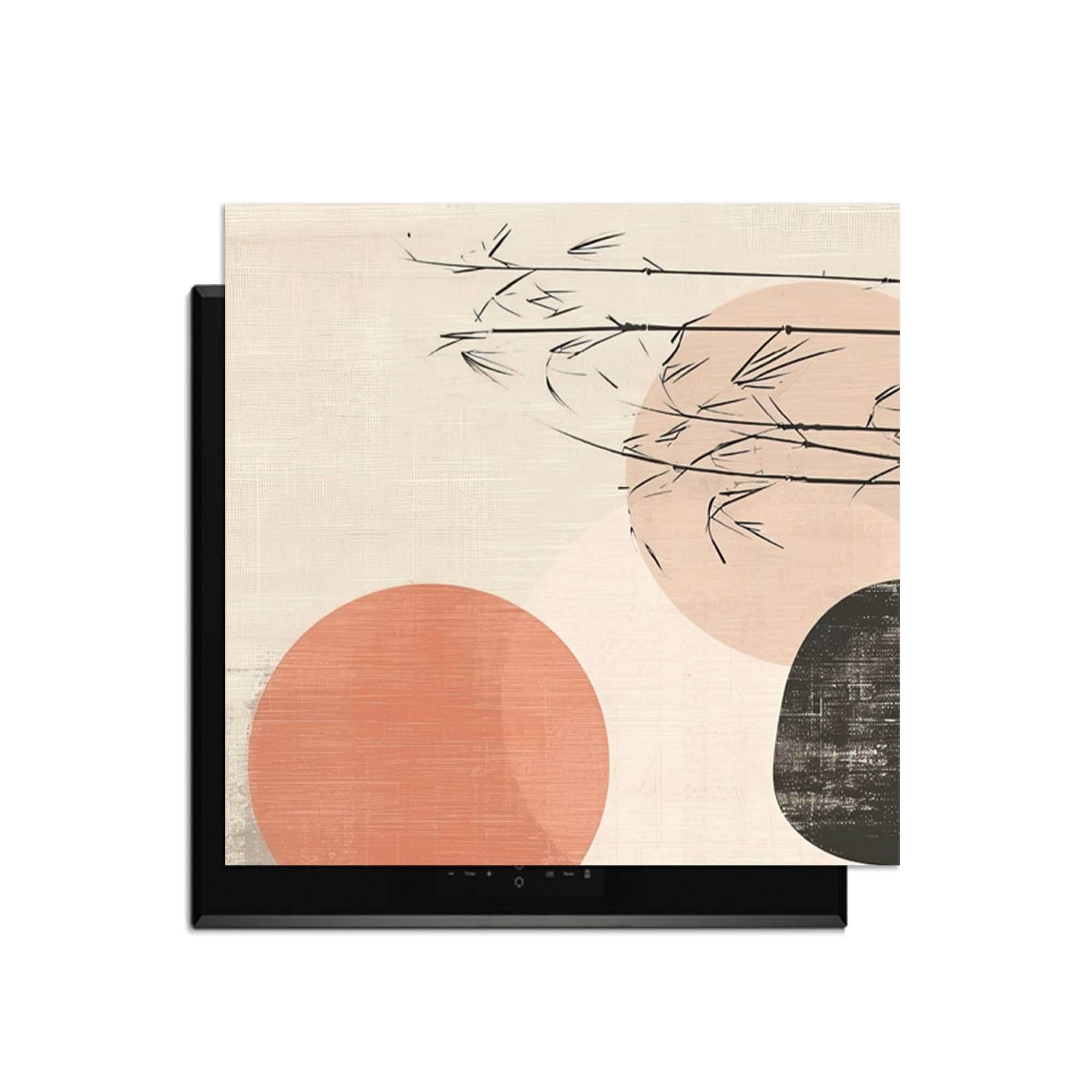 Zen Balance - Japandi Herdabdeckplatte mit minimalistischem Design und eleganten Farben für jedes Induktionskochfeld.