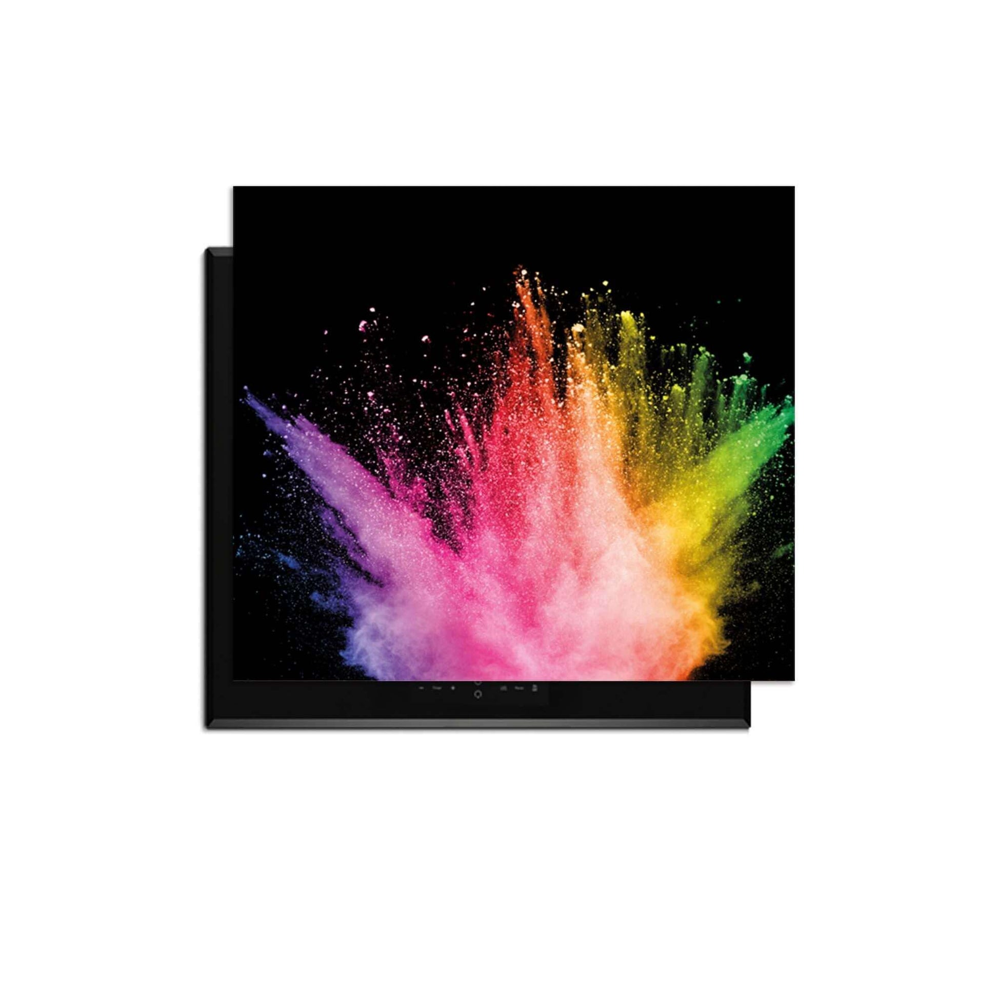 Prism Pulse - Herdabdeckplatte mit einer Farbexplosion auf tiefem Schwarz für Ihre Küche.
