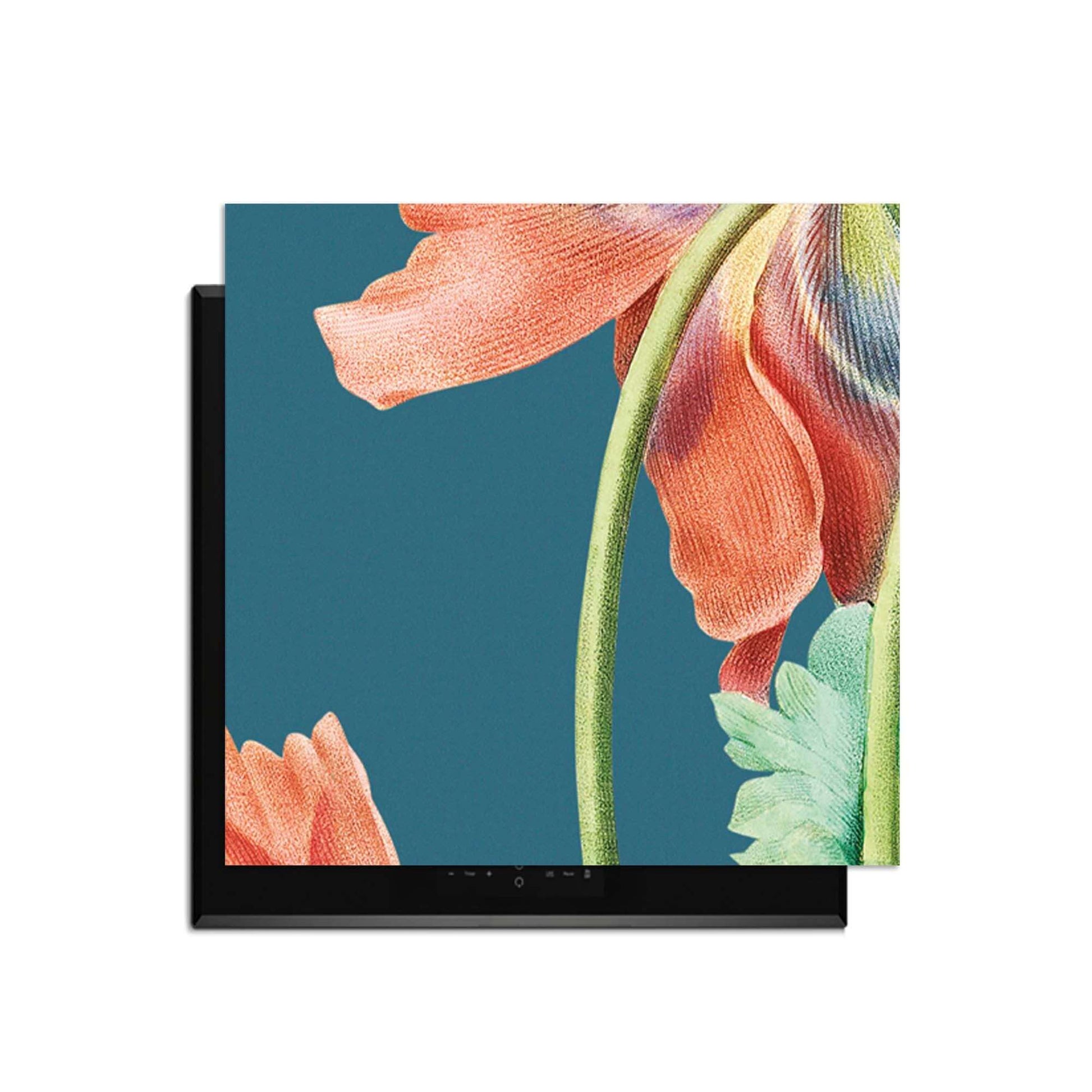 Blooming Grace - Herdabdeckplatte mit elegantem Blumendesign für eine stilvolle Küche.