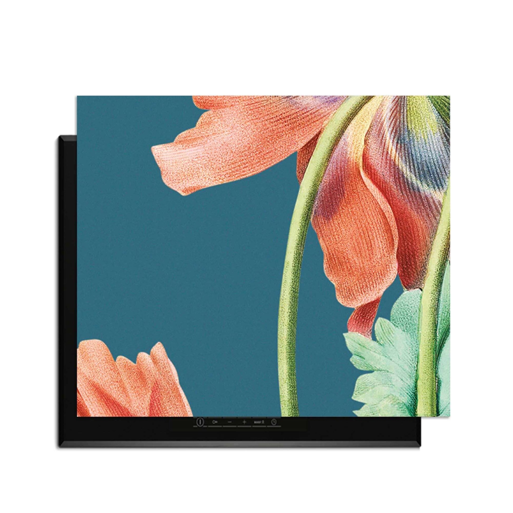 Blooming Grace - Herdabdeckplatte mit elegantem Blumendesign für Induktionskochfelder.