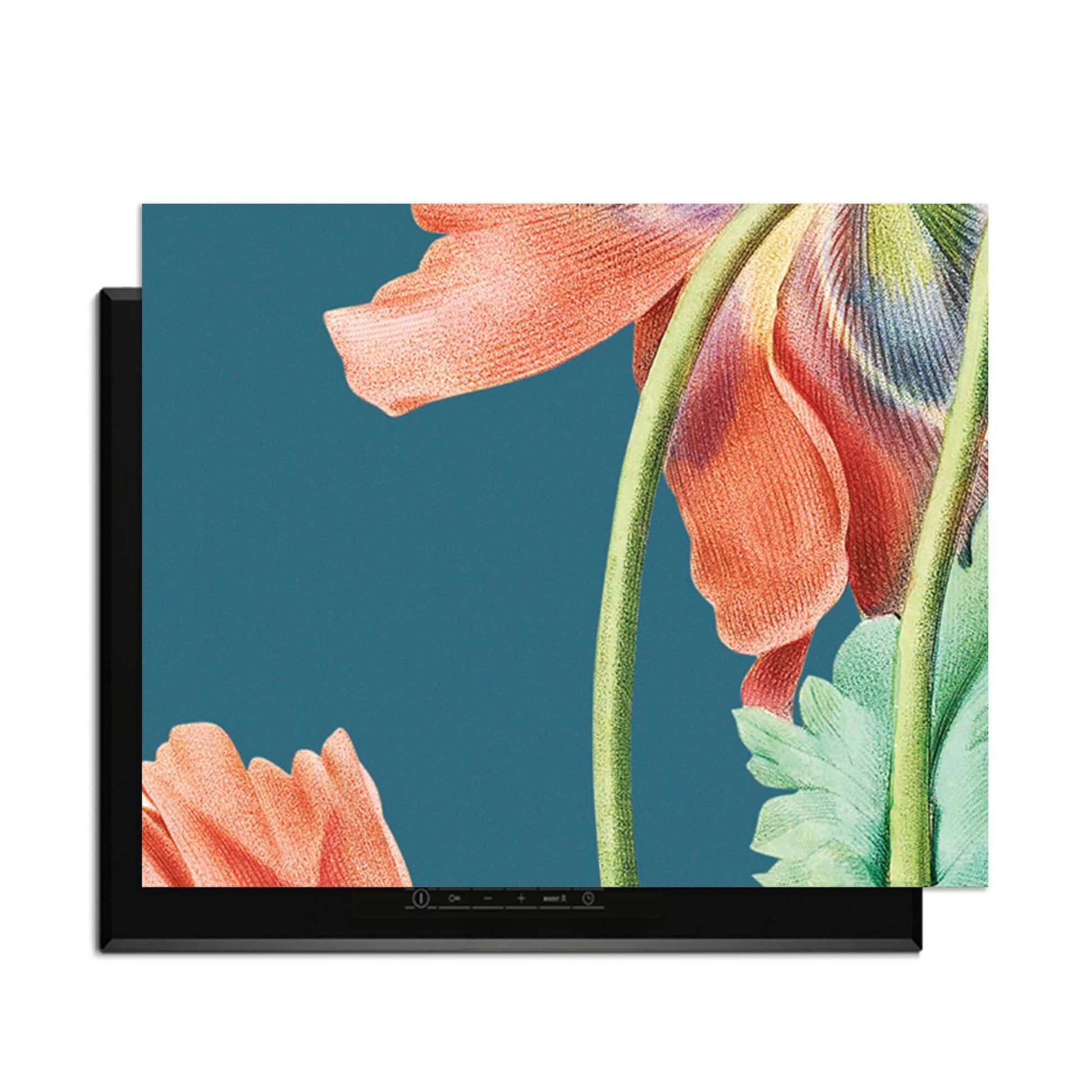 Blooming Grace - Herdabdeckplatte mit elegantem Blumendesign für eine stilvolle Küche