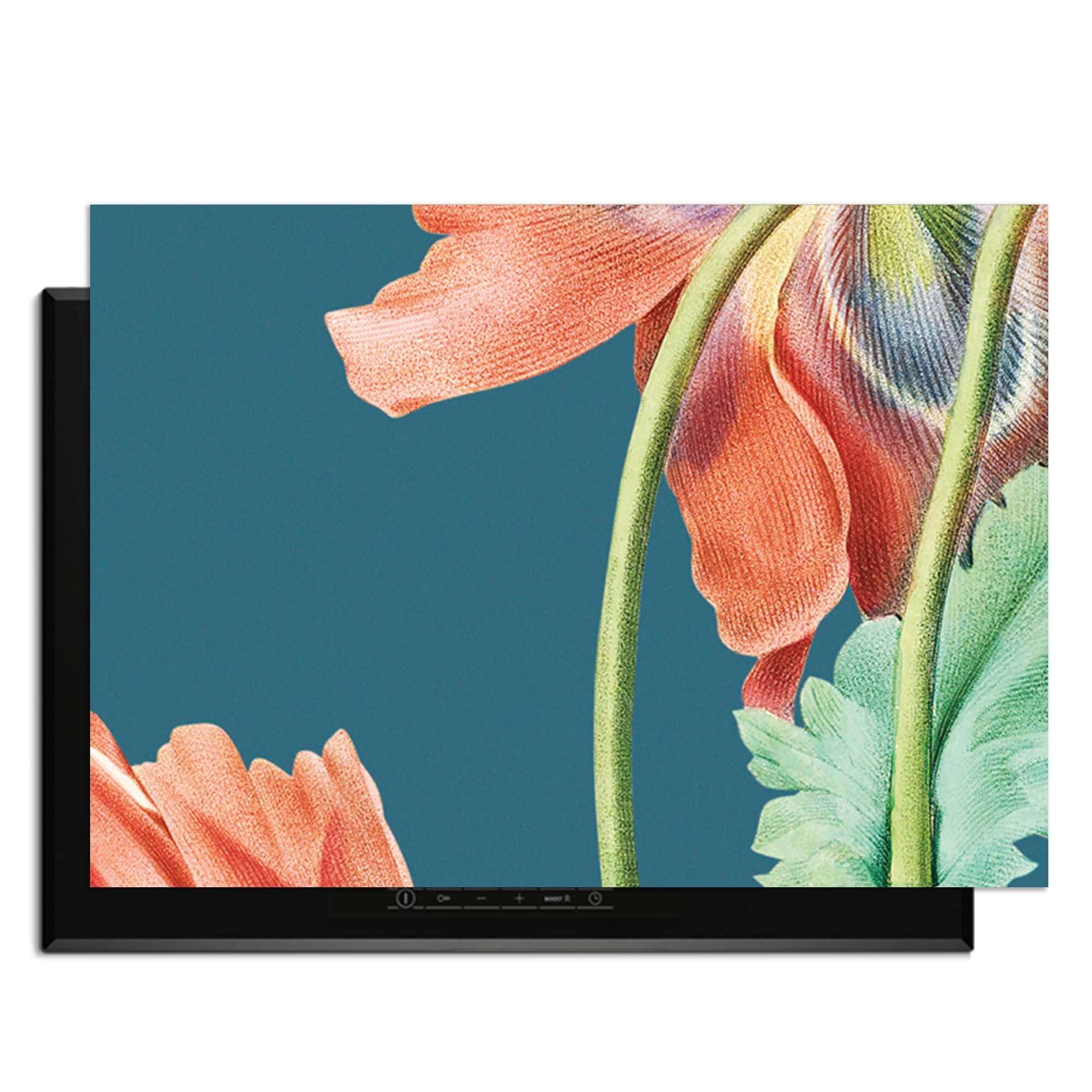 Blooming Grace - Herdabdeckplatte mit elegantem Blumendesign für Stil und Romantik in der Küche.
