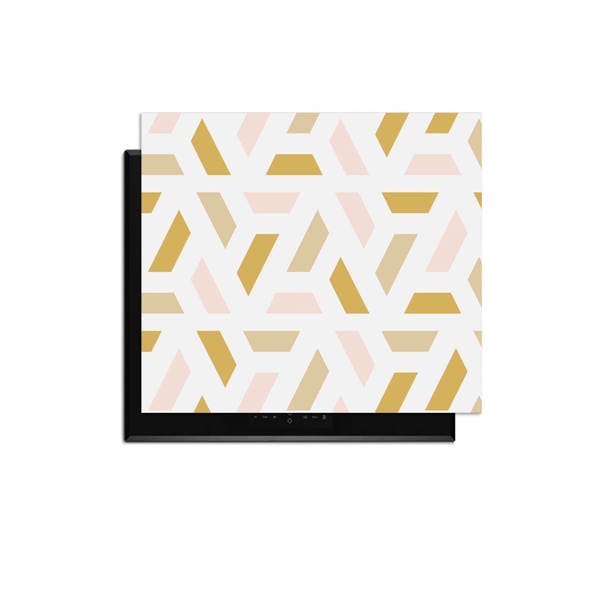 Pastel Harmony - Herdabdeckplatte mit geometrischem Design in Pastellfarben für eine moderne Küche.