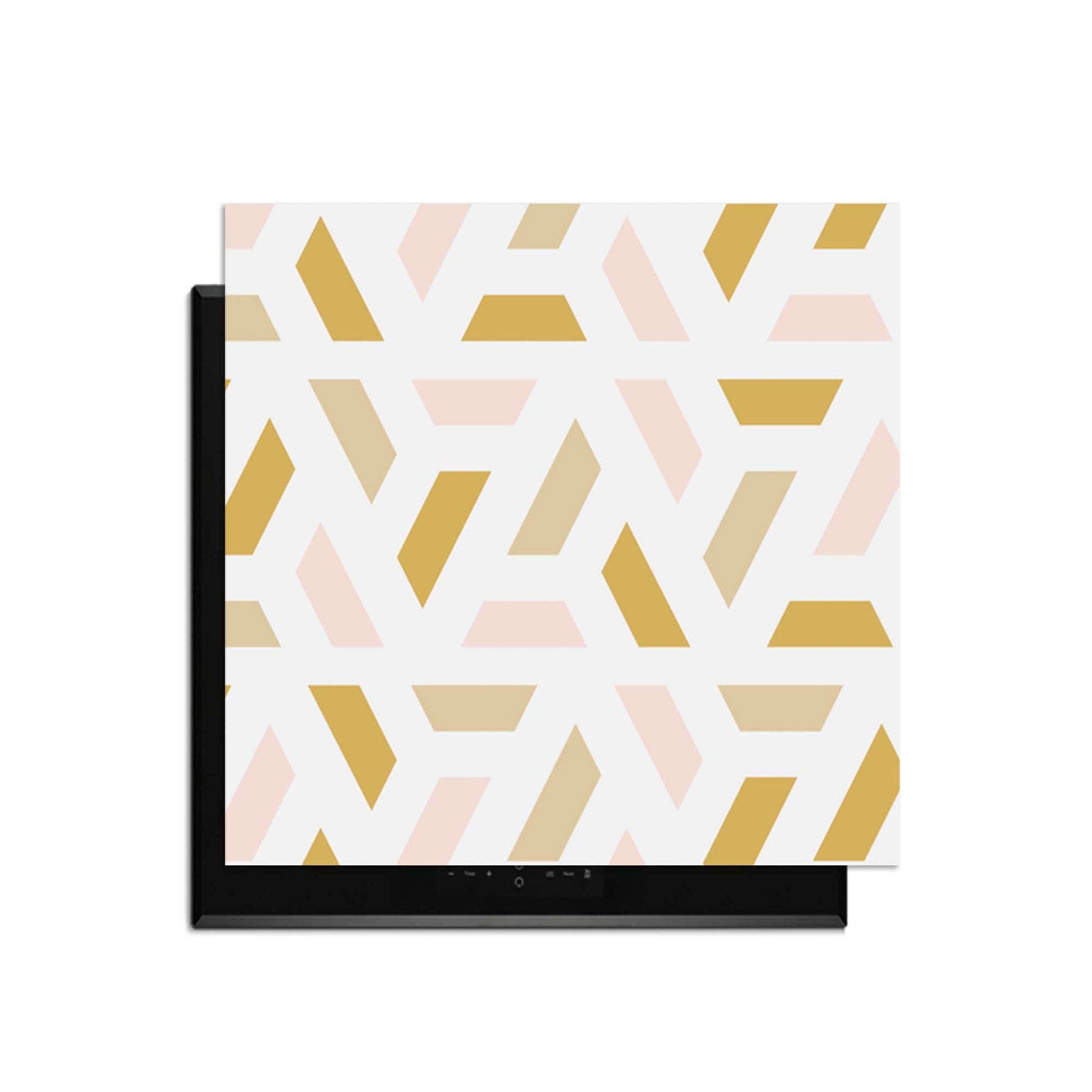 Pastel Harmony - Herdabdeckplatte mit geometrischem Design in sanften Pastellfarben.