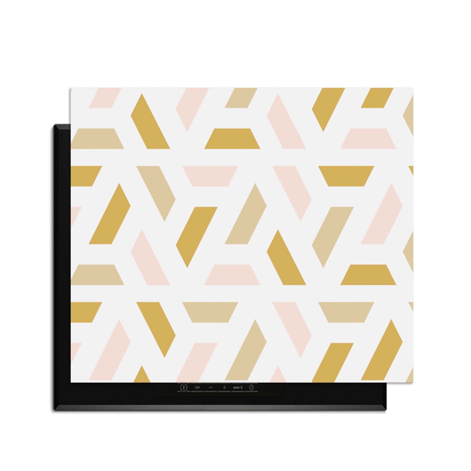 Pastel Harmony - Herdabdeckplatte mit geometrischem Design in sanften Pastelltönen.