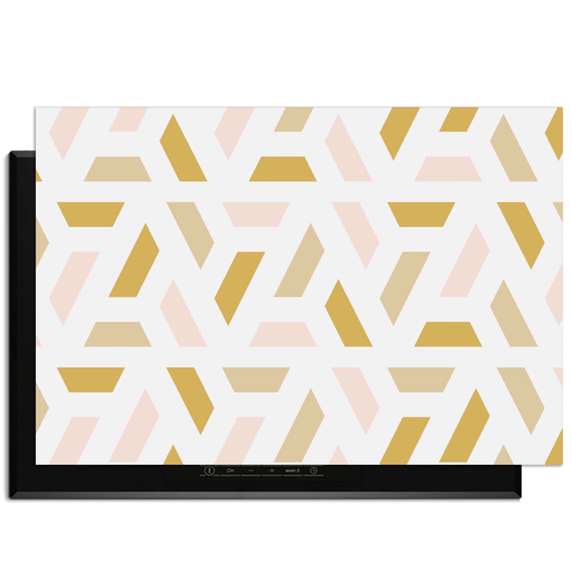 Pastel Harmony - Herdabdeckplatte mit geometrischem Design in sanften Pastellfarben.