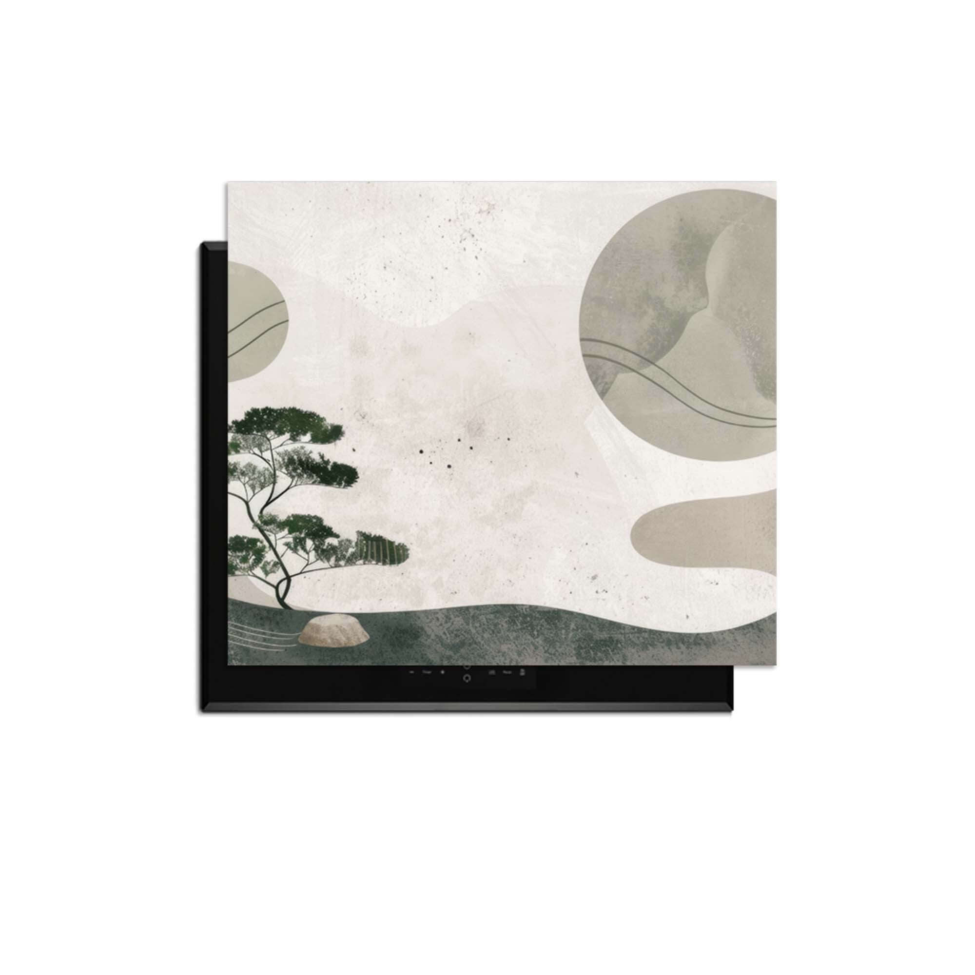 Zen Pine - Japandi Herdabdeckplatte mit natürlichem Design und praktischem Schutz für Induktionskochfelder.