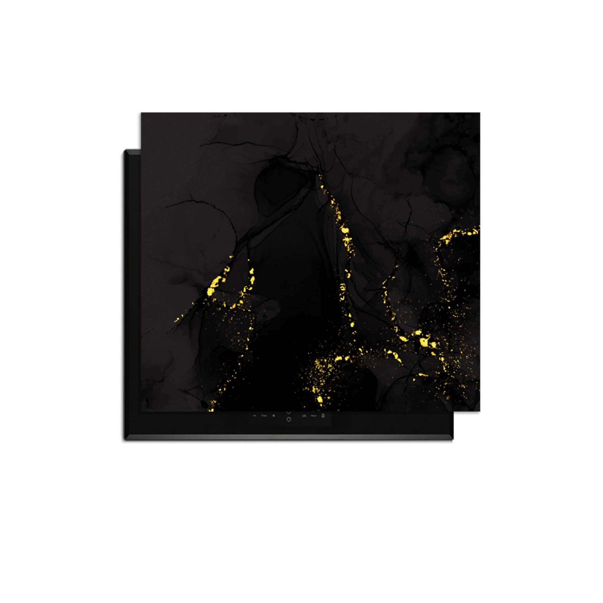 Black Marble Gold - Herdabdeckplatte mit luxuriöser Marmoroptik und goldenen Akzenten, stilvoll und modern.