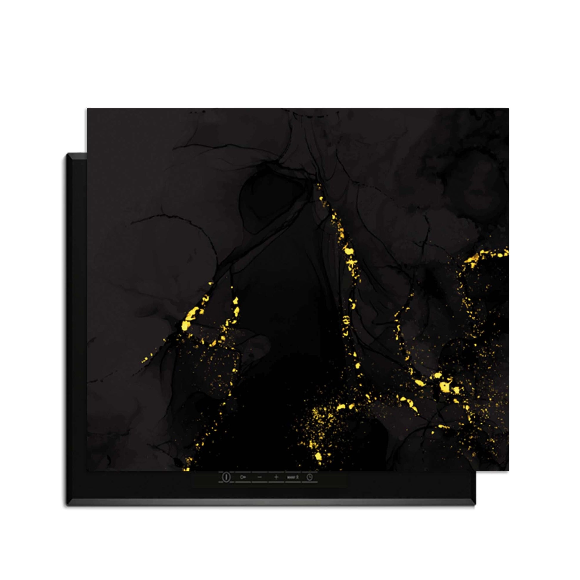 Black Marble Gold - Herdabdeckplatte mit luxuriöser Marmoroptik und goldenen Akzenten für eine stilvolle Küche.