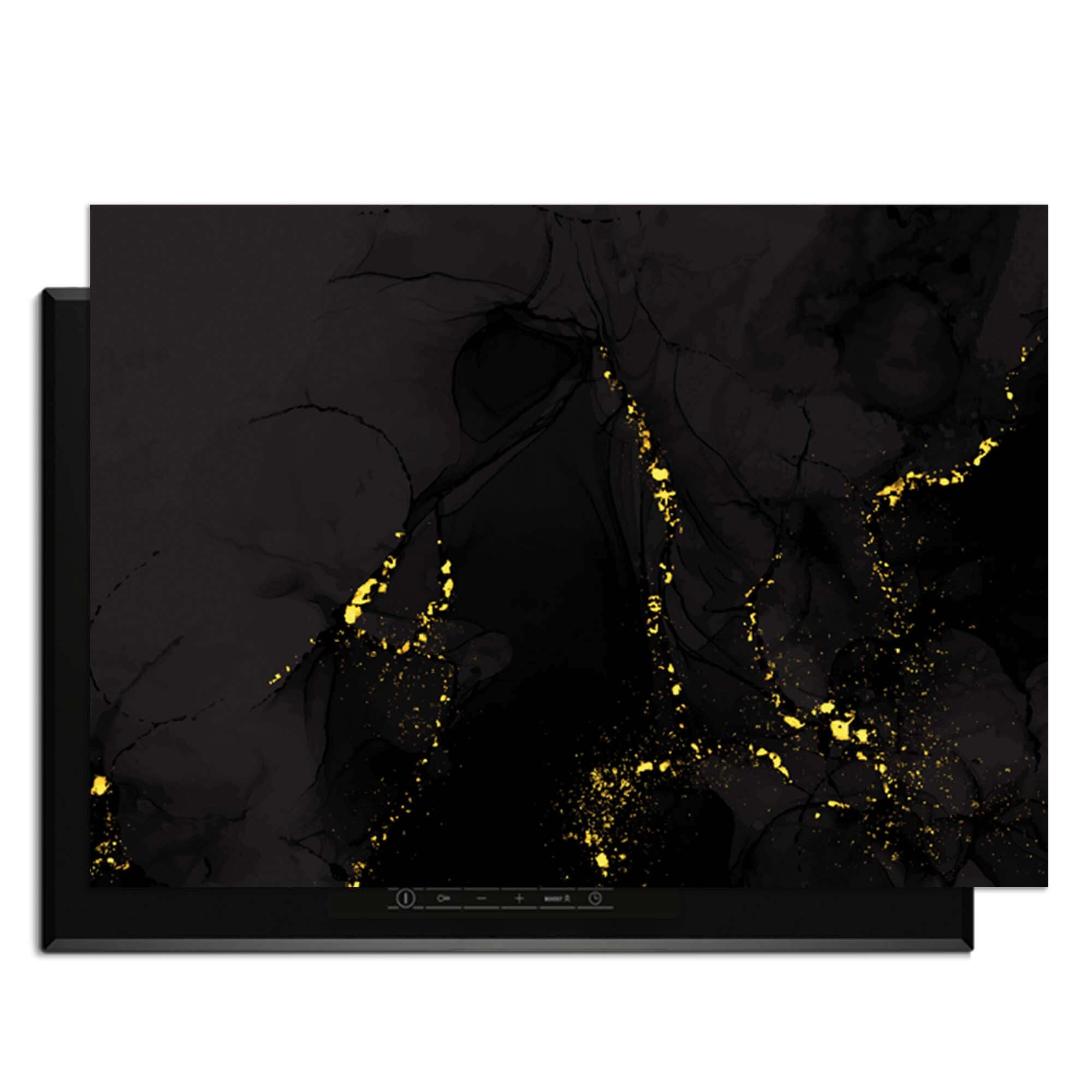 Black Marble Gold - Herdabdeckplatte mit luxuriöser Marmoroptik und goldenen Akzenten.