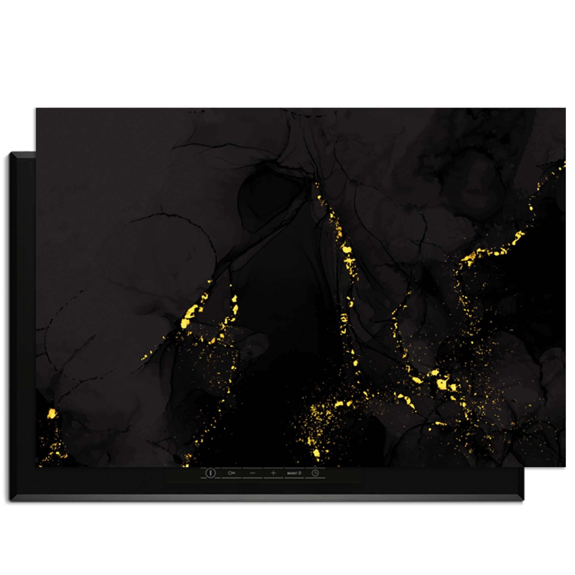 Black Marble Gold - Herdabdeckplatte mit luxuriöser Marmoroptik und goldenen Akzenten für eine stilvolle Küche.