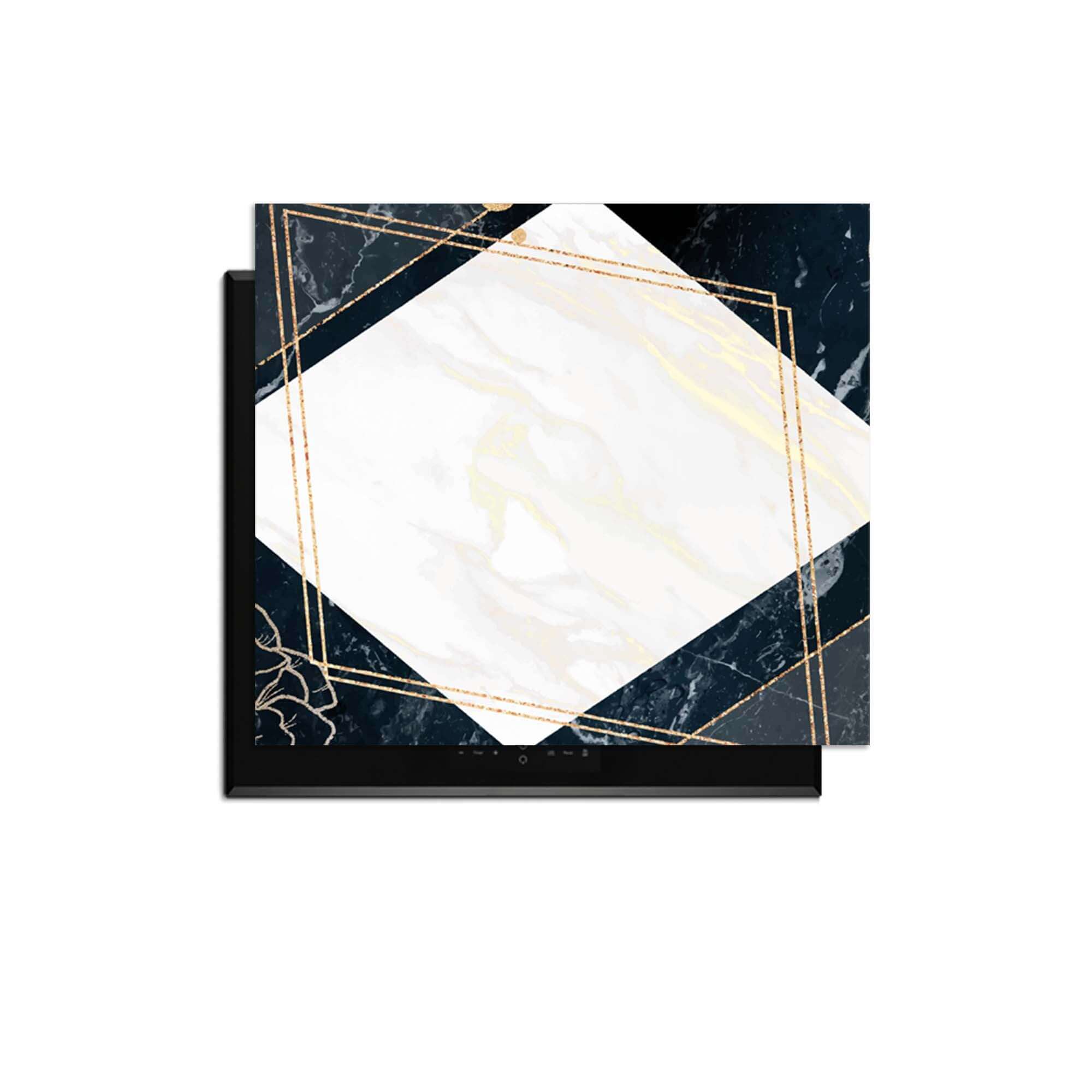 Glamour Marble - Herdabdeckplatte mit schickem Marmor, goldenem Glitzer und rosa Akzenten für stilvolle Küchen.