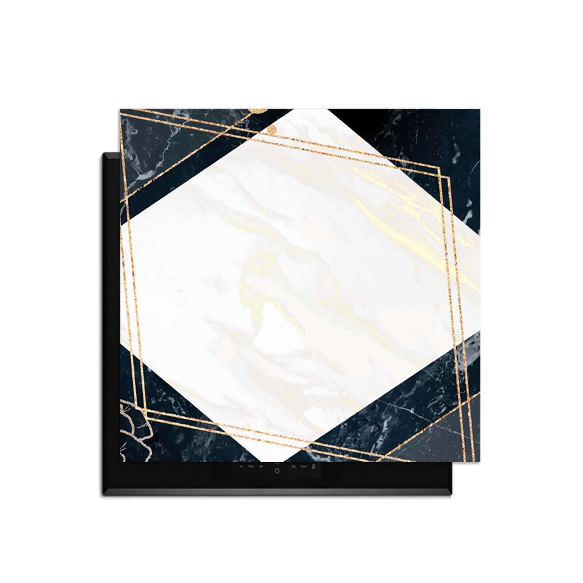 Glamour Marble - Herdabdeckplatte mit Marmor, Goldglitter und rosa Details für einen schicken Küchenstil.