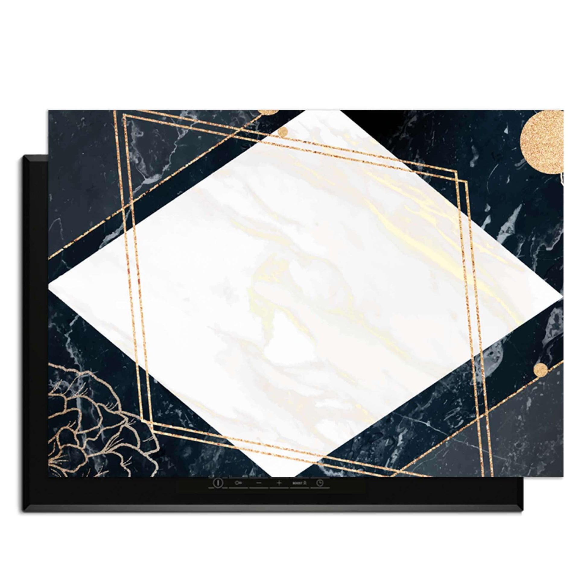 Glamour Marble - Herdabdeckplatte mit Marmor, Goldglitter und rosa Details für eine schicke Küchenausstattung.