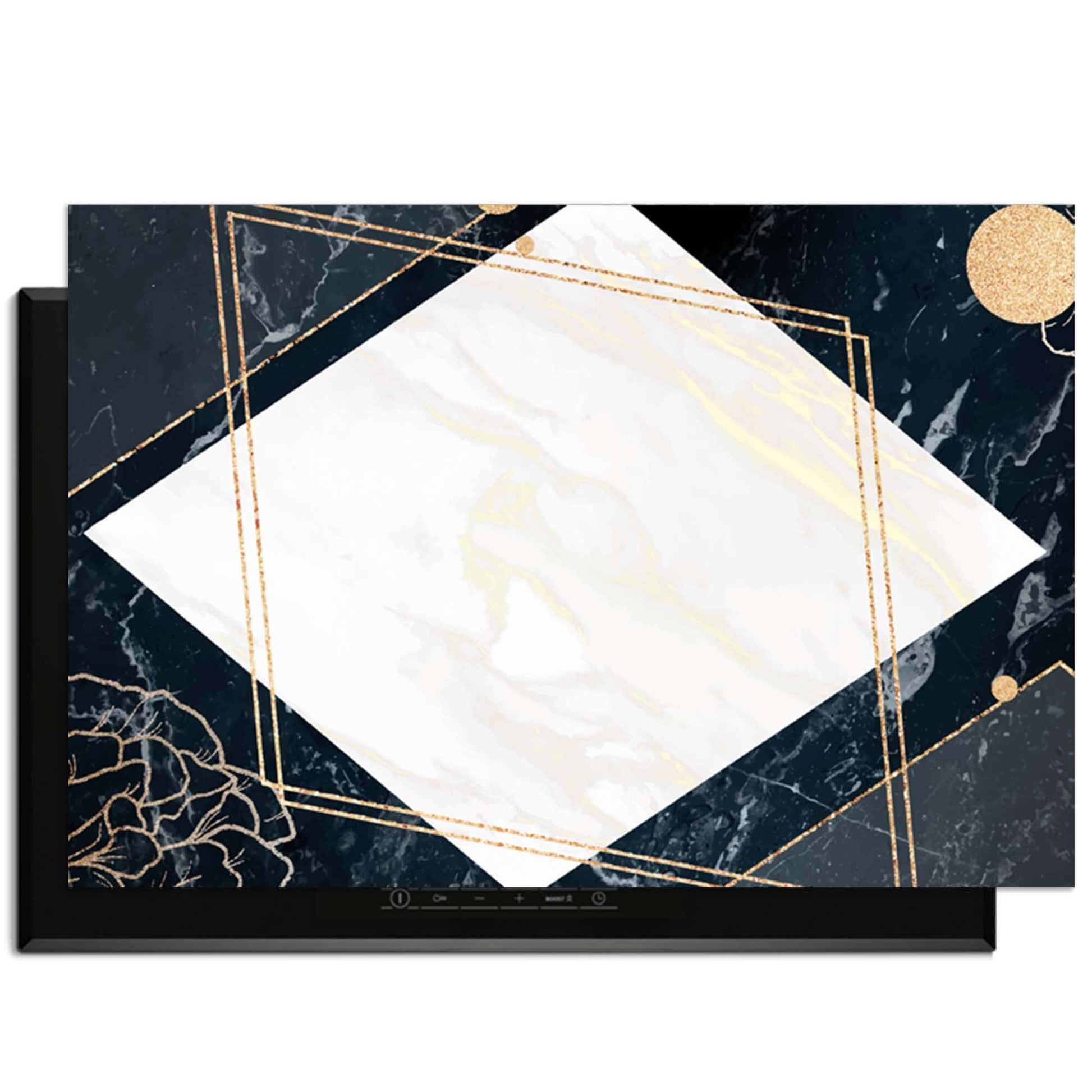 Glamour Marble - Herdabdeckplatte mit Marmor, Goldglitter und rosa Design für einen luxuriösen Look.