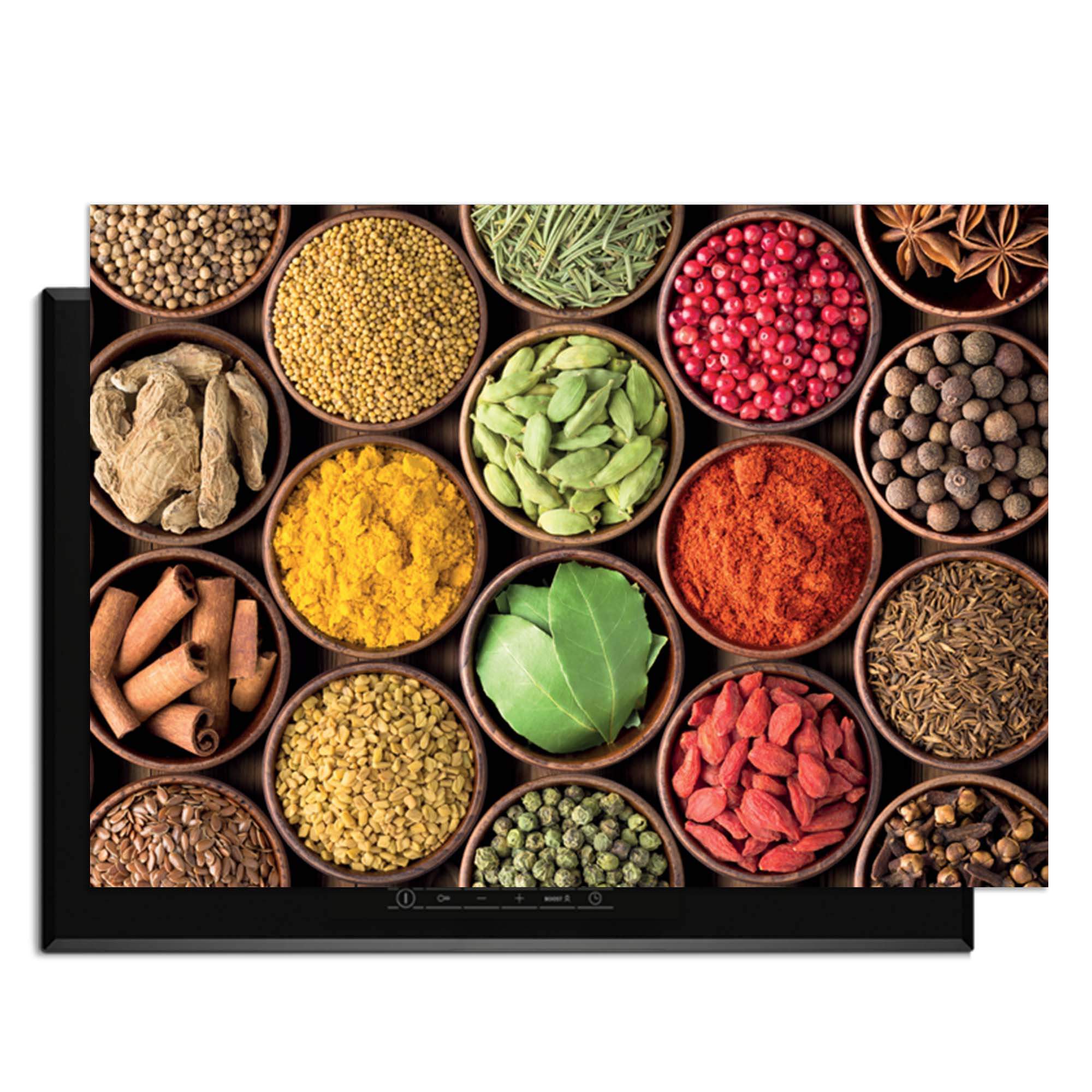 Spice Harmony - Herdabdeckplatte mit bunten Kräutern und Gewürzen für eine stilvolle Küche.