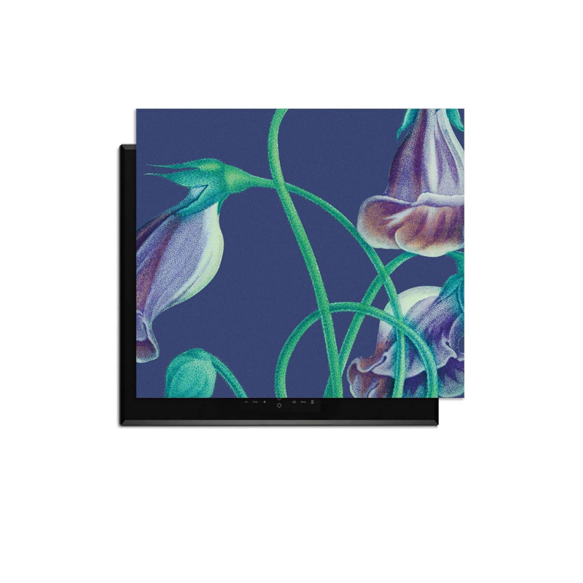 Midnight Bloom - Herdabdeckplatte mit violetten Blumen auf tiefem Hintergrund zum Schutz der Küche.