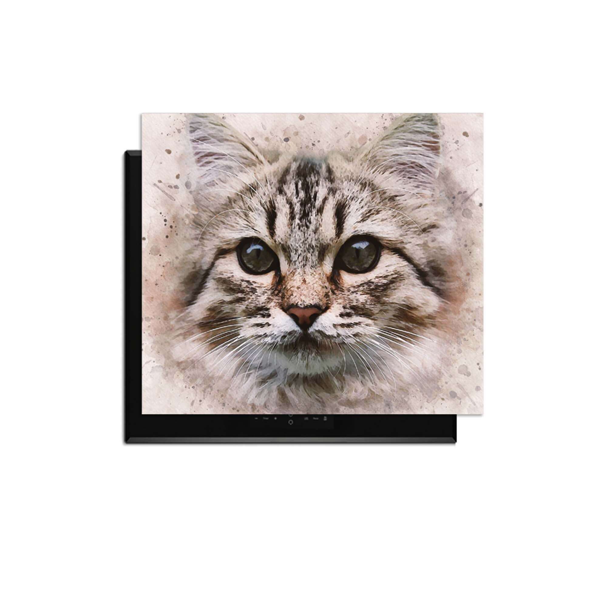 Majestic Cat - Herdabdeckplatte mit einem schönen Katzenmotiv für die Küche.