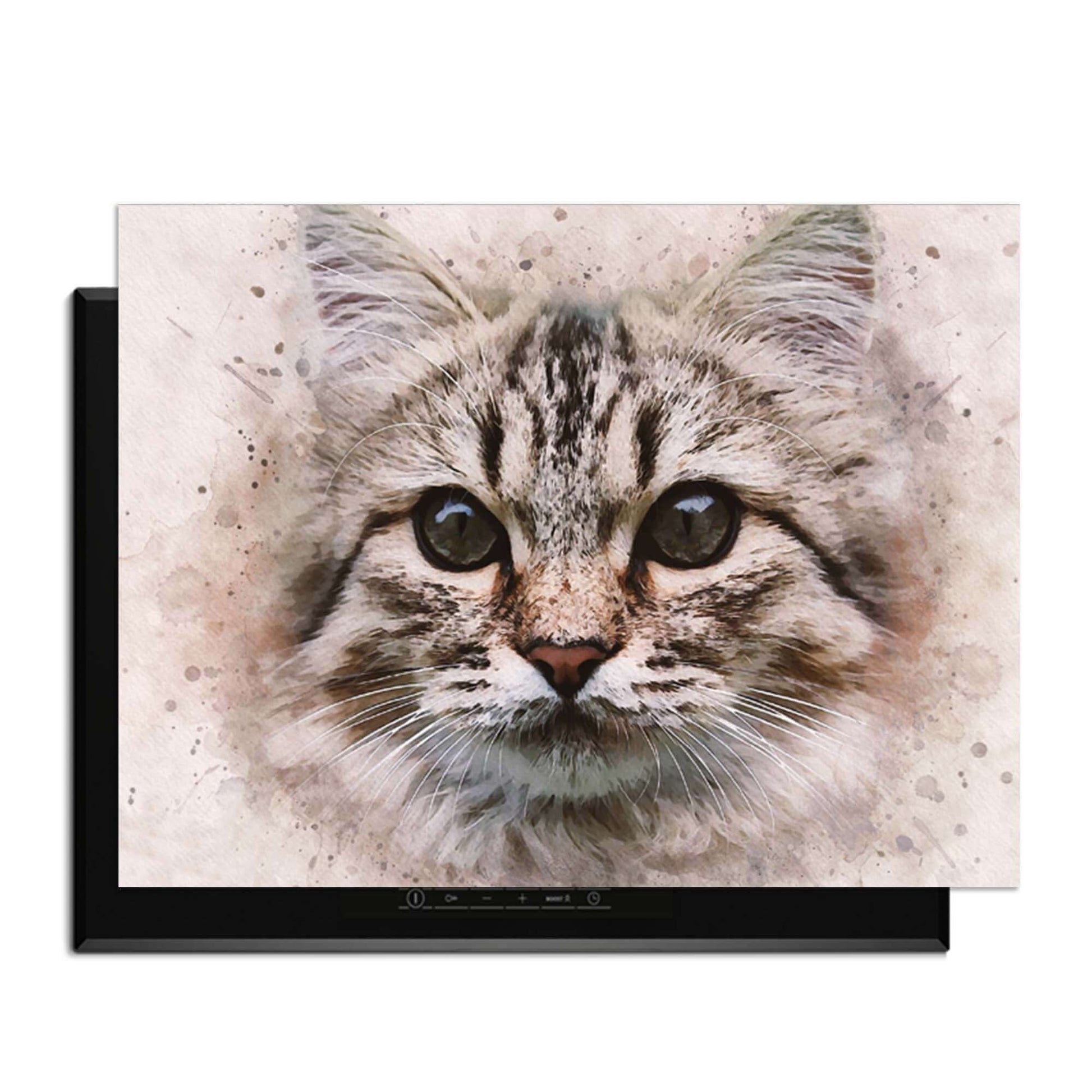 Majestic Cat - Herdabdeckplatte mit einer niedlichen Katze auf dem Induktionskochfeld für Katzenliebhaber.