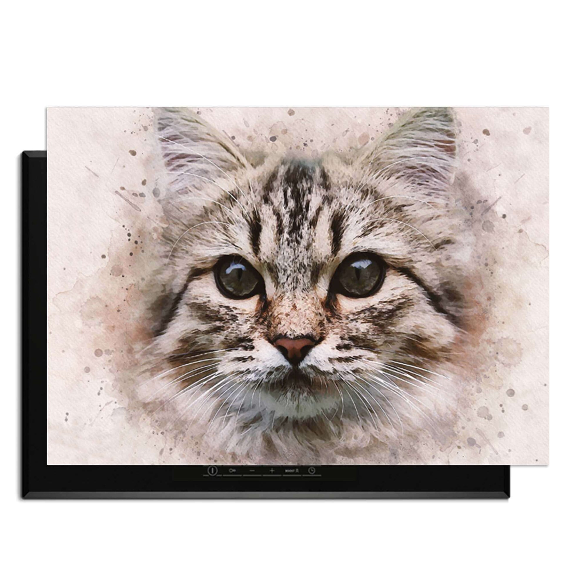 Majestic Cat - Herdabdeckplatte Bild mit niedlicher Katze auf der Induktionsplatte.