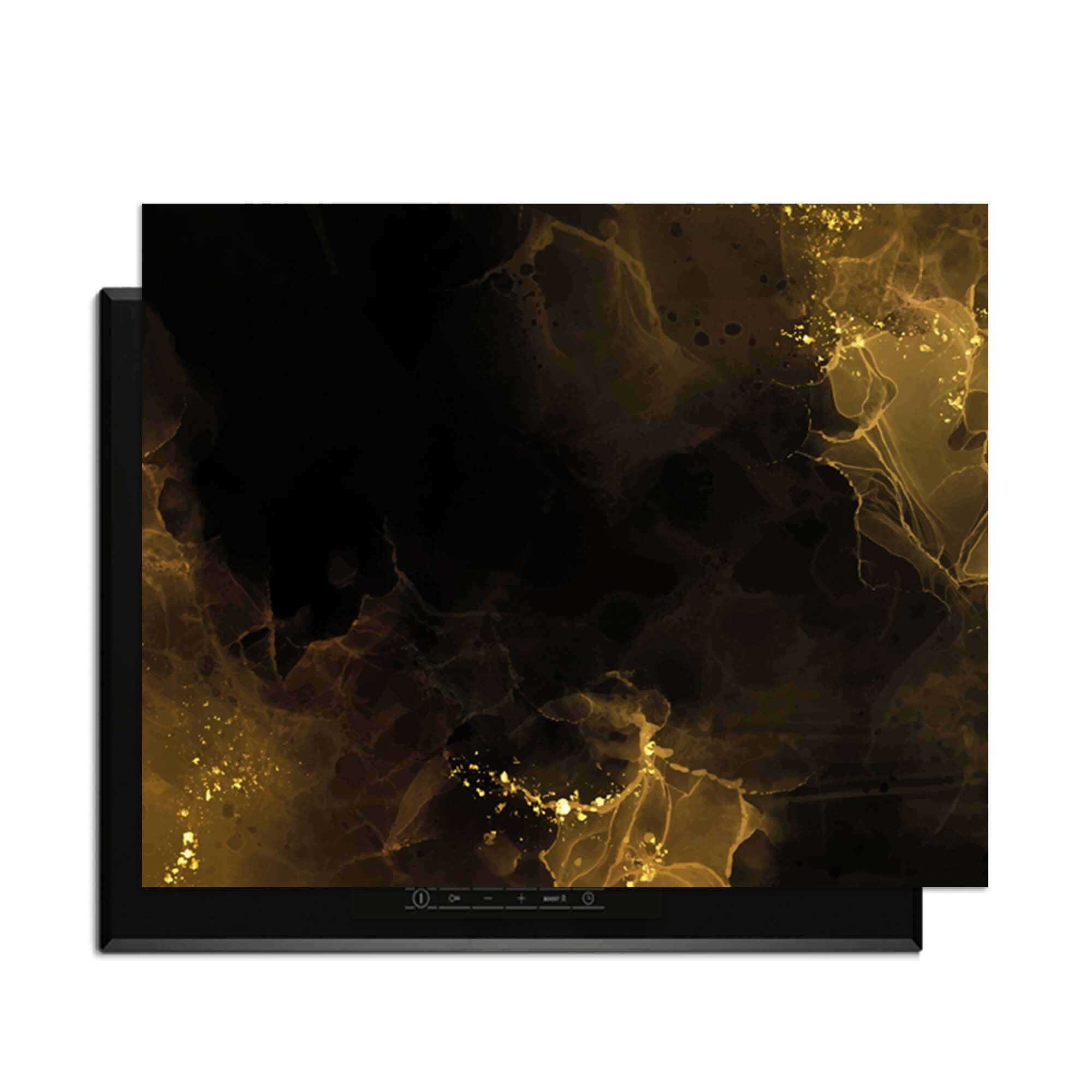 Golden Smoke - Herdabdeckplatte mit luxuriösem Gold- und Schwarz-Look und optimalem Schutz für die Küche.