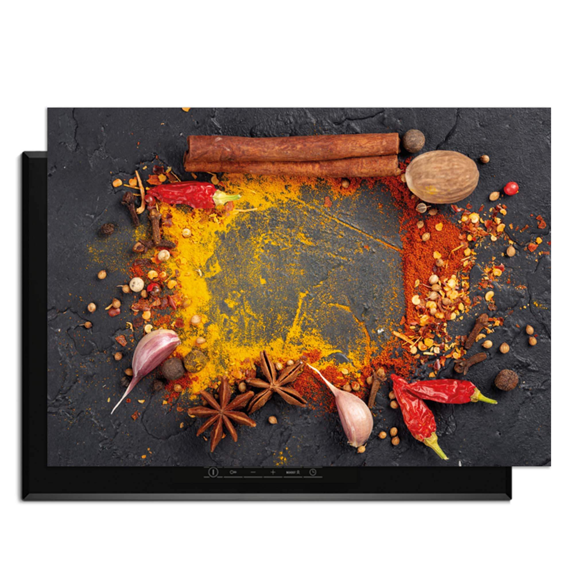 Eastern Spice Mix - Herdabdeckplatte mit Gewürzen auf einem Induktionskochfeld.