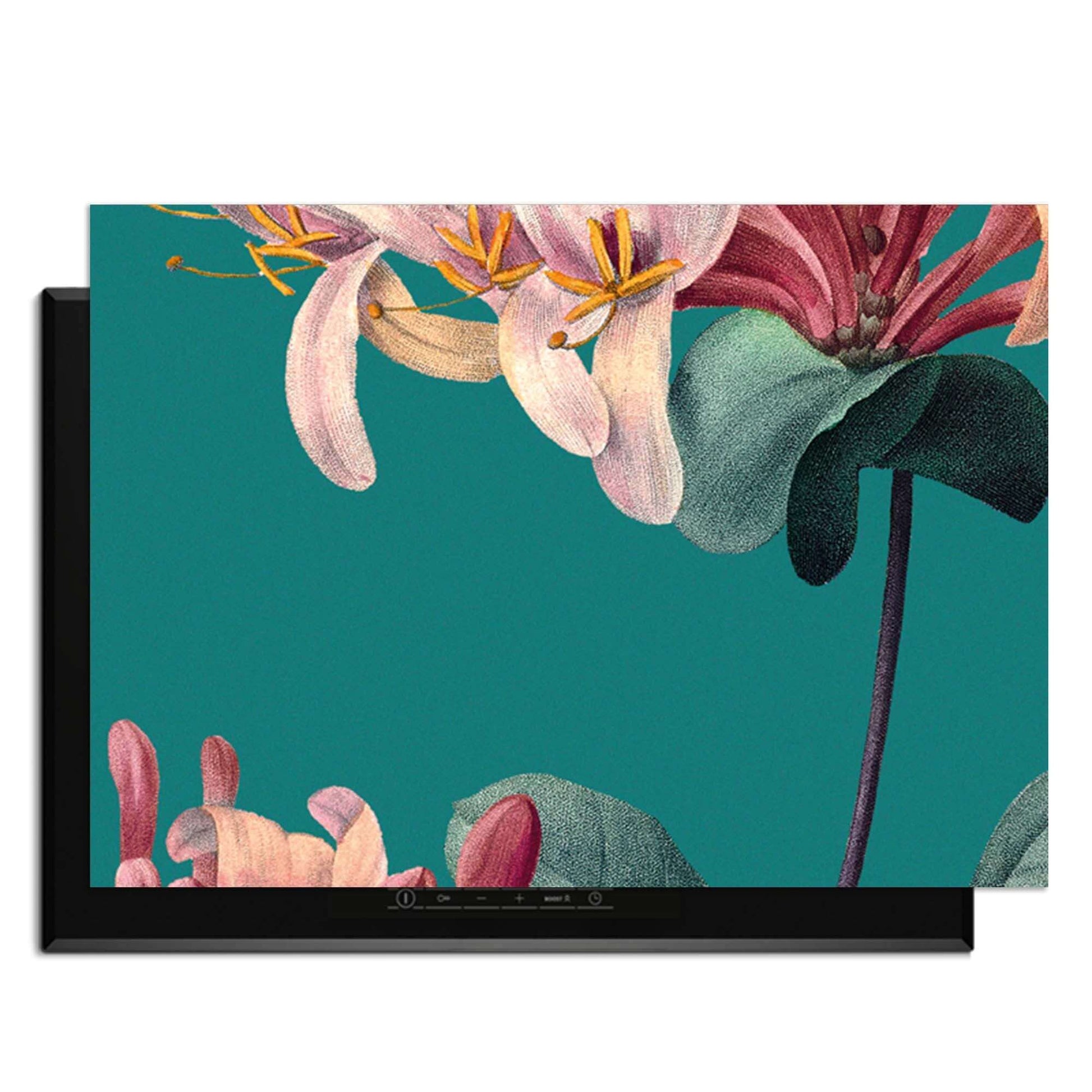 Botanical Elegance - Herdabdeckplatte mit floralem Vintage-Design in stilvollen Farben.