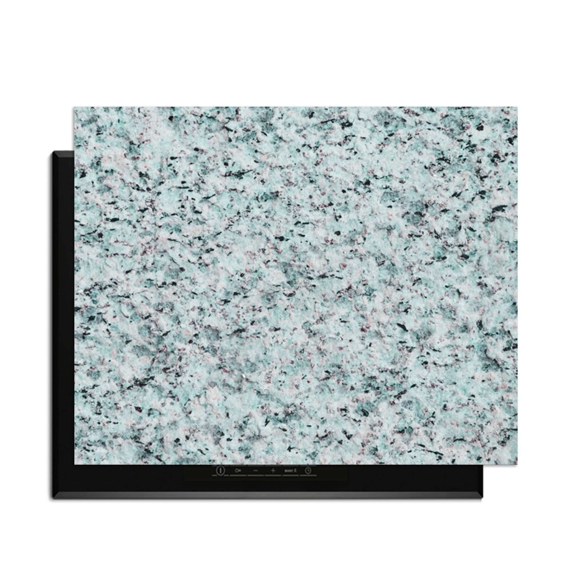 Baltic Mist - Herdabdeckplatte mit blau-grauem Granitdesign für den modernen Küchenschutz.