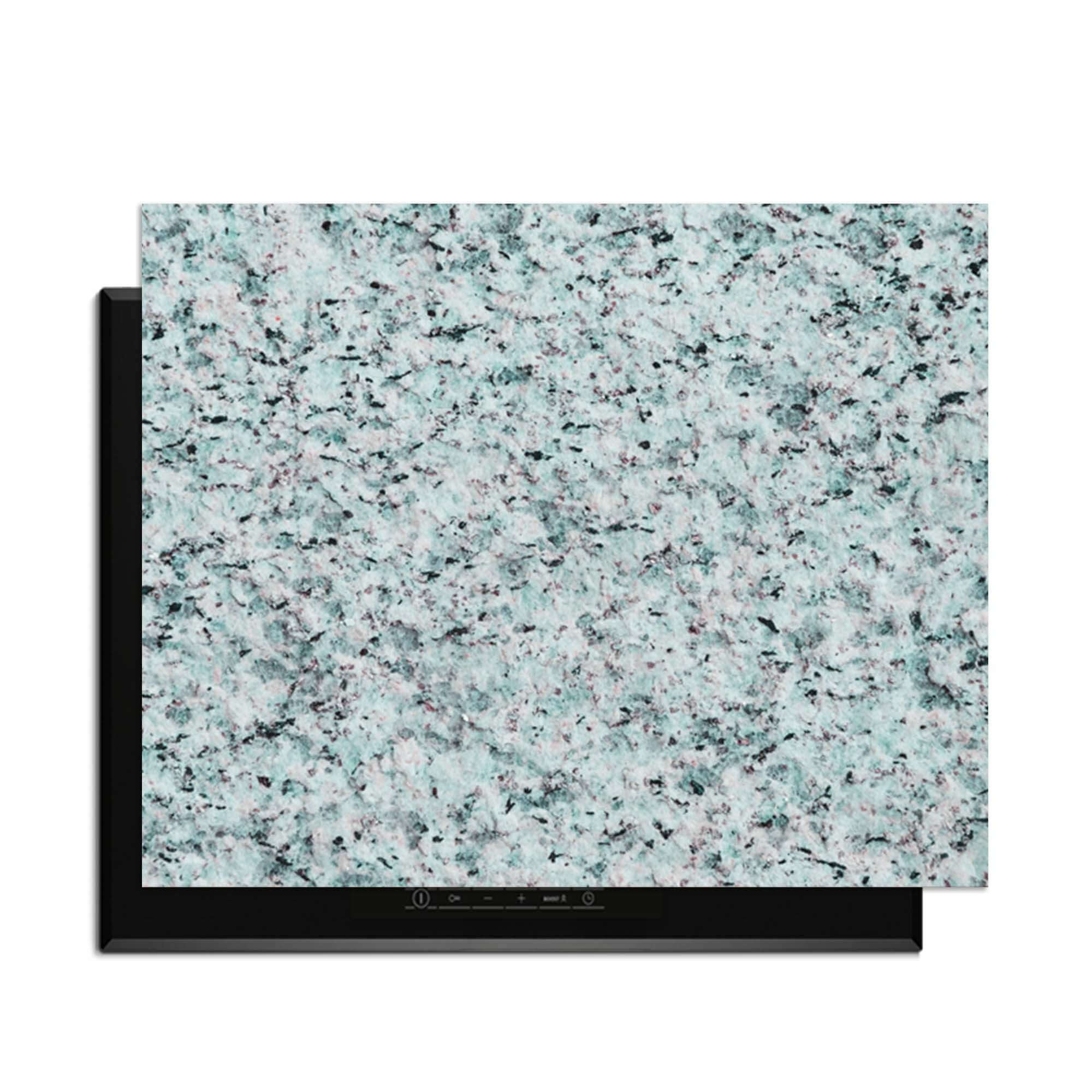 Baltic Mist - Herdabdeckplatte mit blau-grauem Granitdesign für den modernen Küchenschutz.