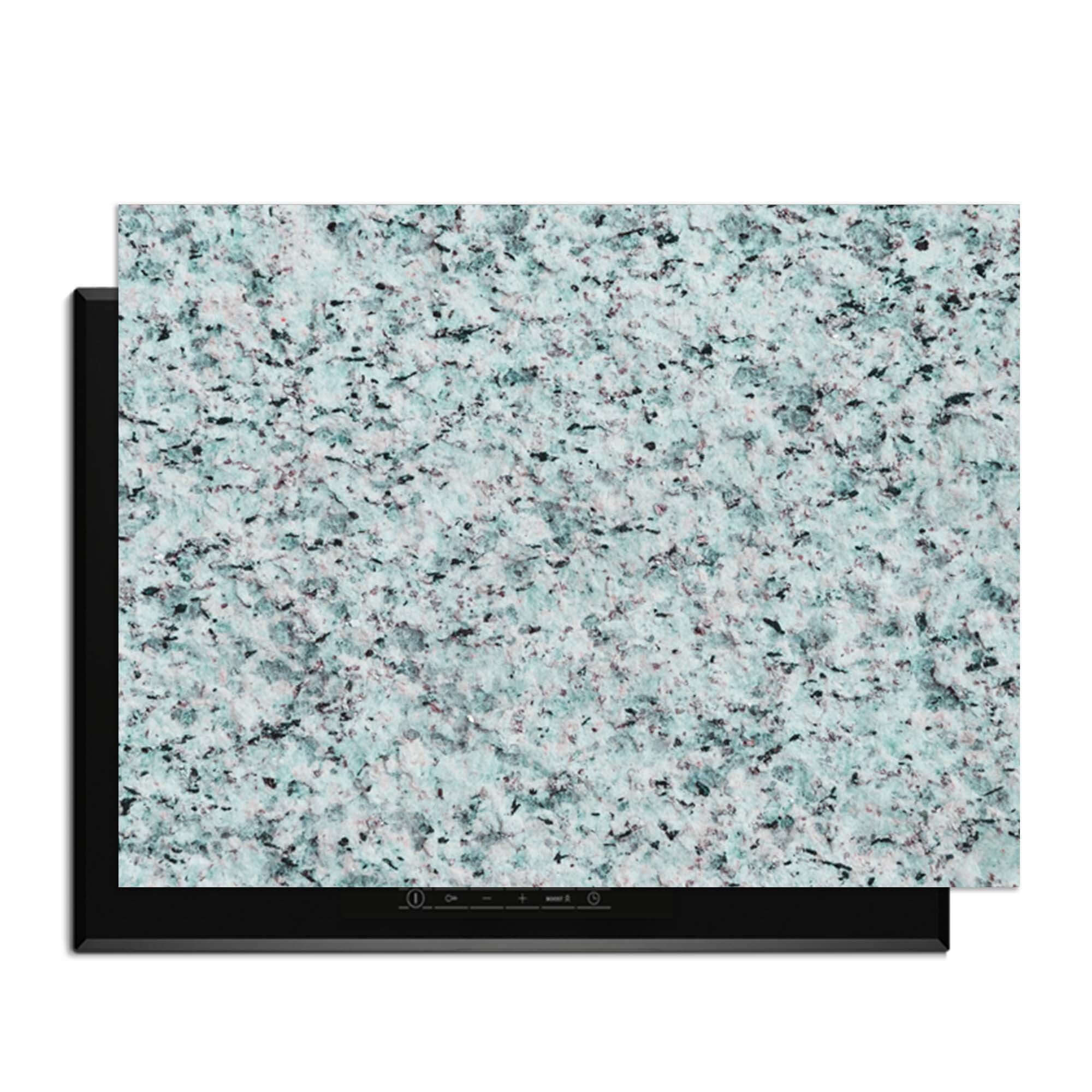 Baltic Mist - Herdabdeckplatte im blau-grauen Granitdesign für den modernen Küchenschutz.