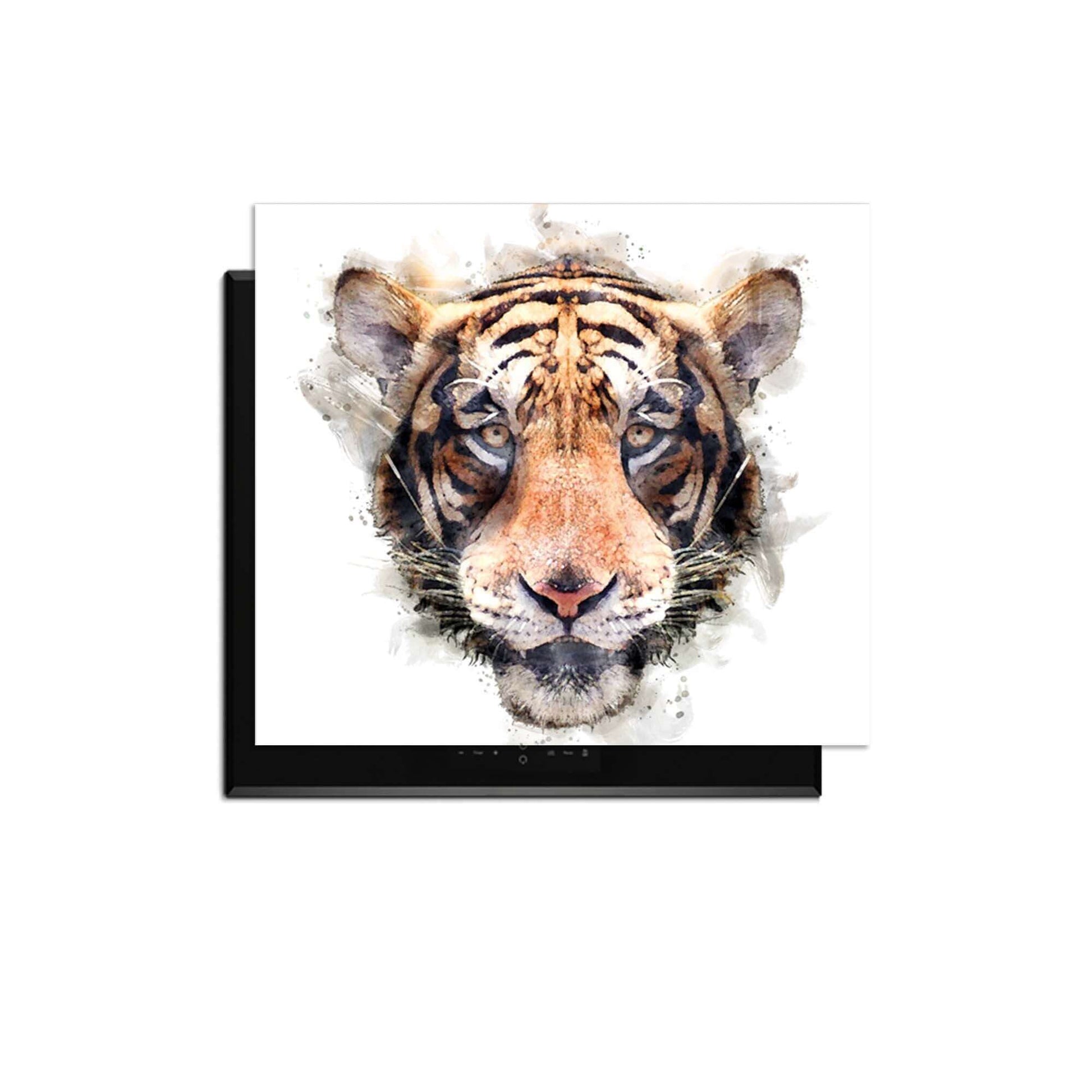 Majestic Tiger - Herdabdeckplatte mit wunderschöner Aquarellmalerei eines Tigerkopfes