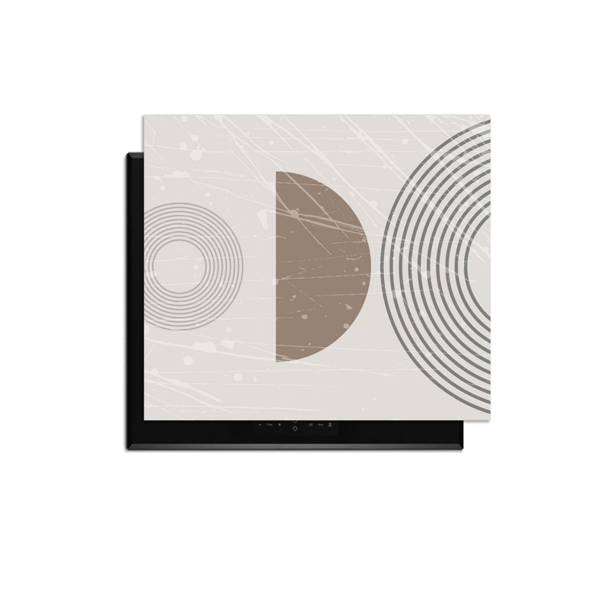 Minimal Waves - Japandi Herdabdeckplatte mit modernem Grafikdesign und ruhigen Farben.