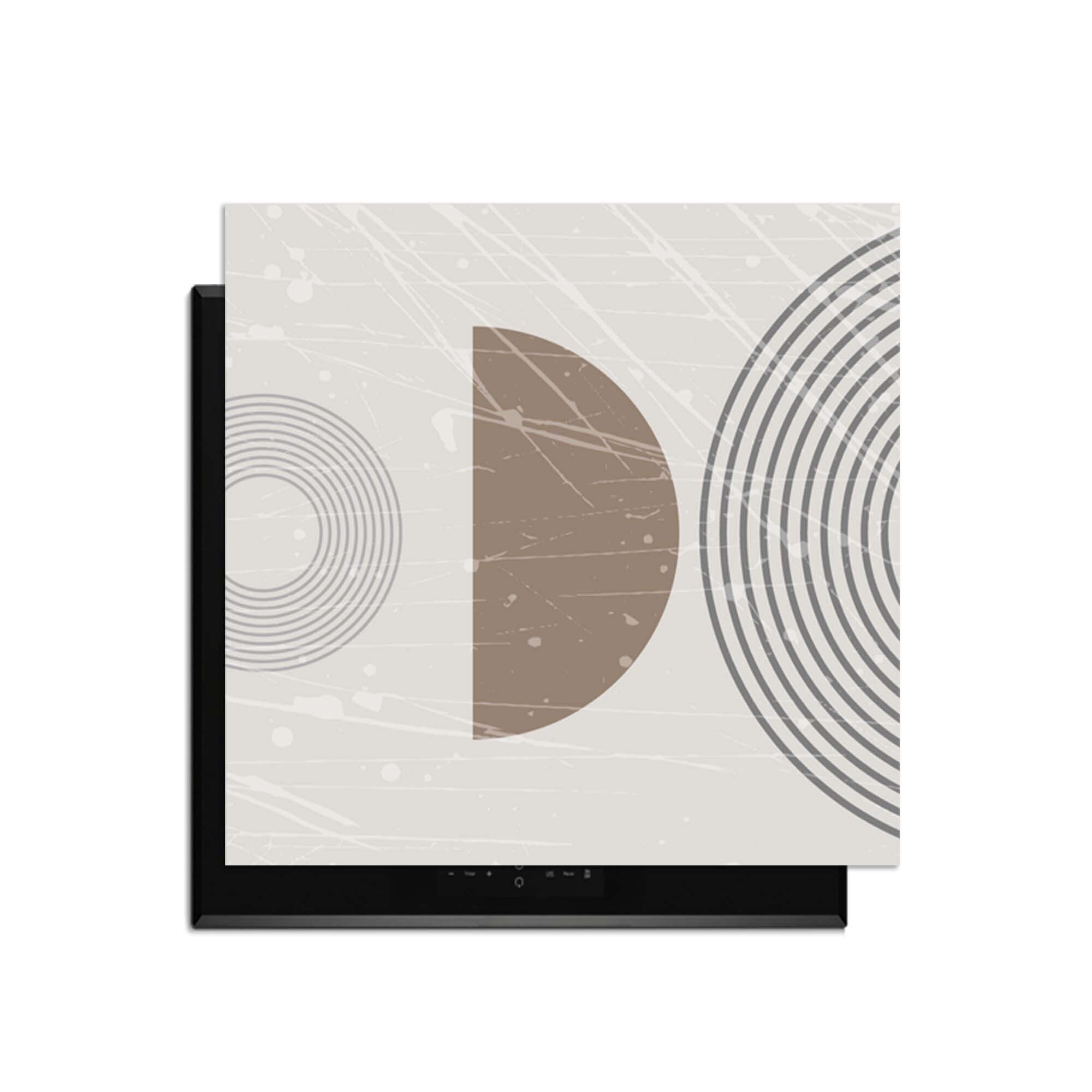 Minimal Waves - Japandi Herdabdeckplatte mit modernem Grafikdesign