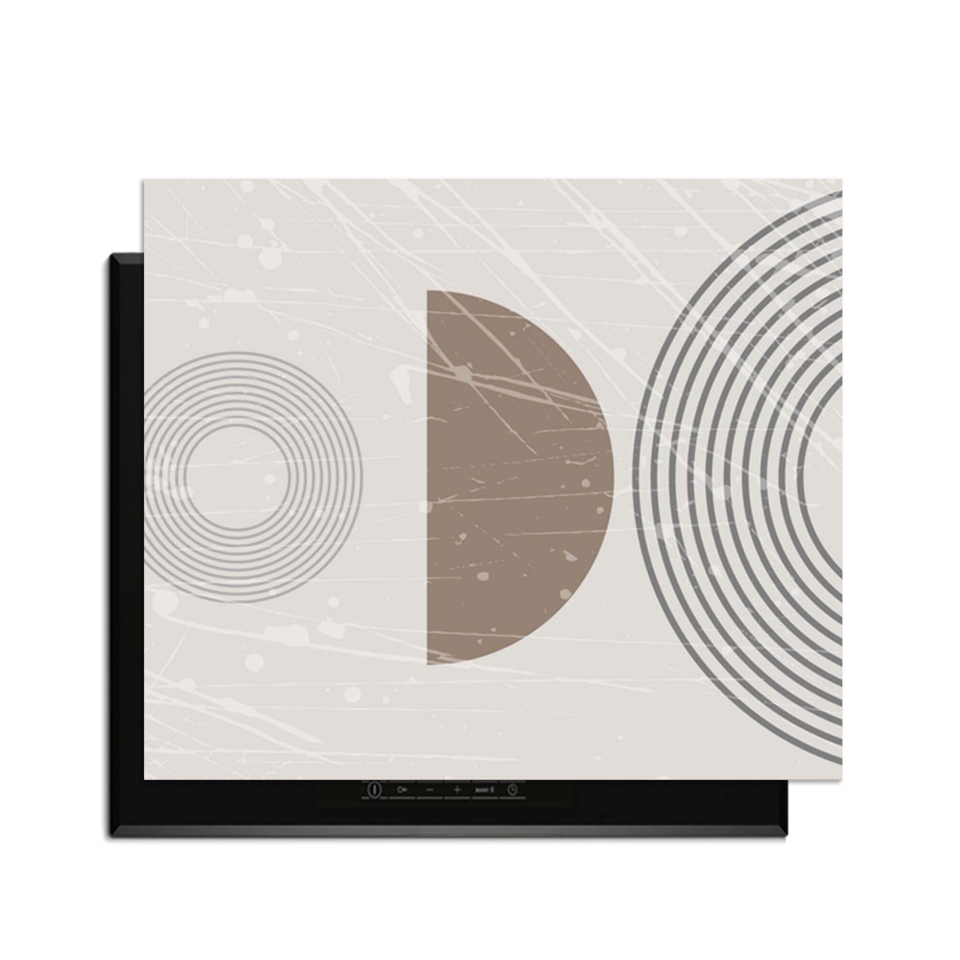 Minimal Waves - Japandi Herdabdeckplatte mit modernem, grafischem Design für die Küche.