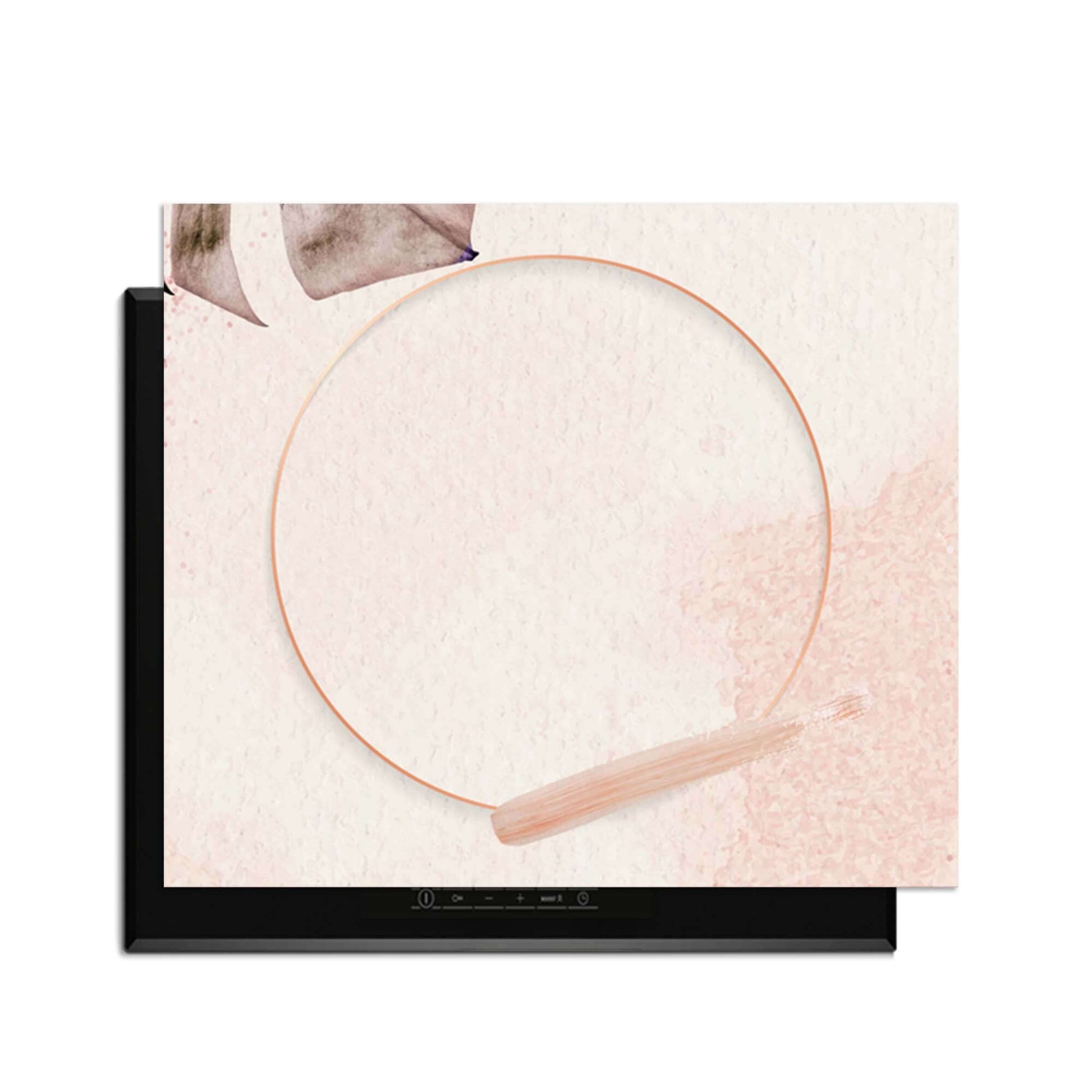 Soft Harmony - Herdabdeckplatte mit minimalistischem Design in sanften Nude-Tönen auf einem Induktionskochfeld.